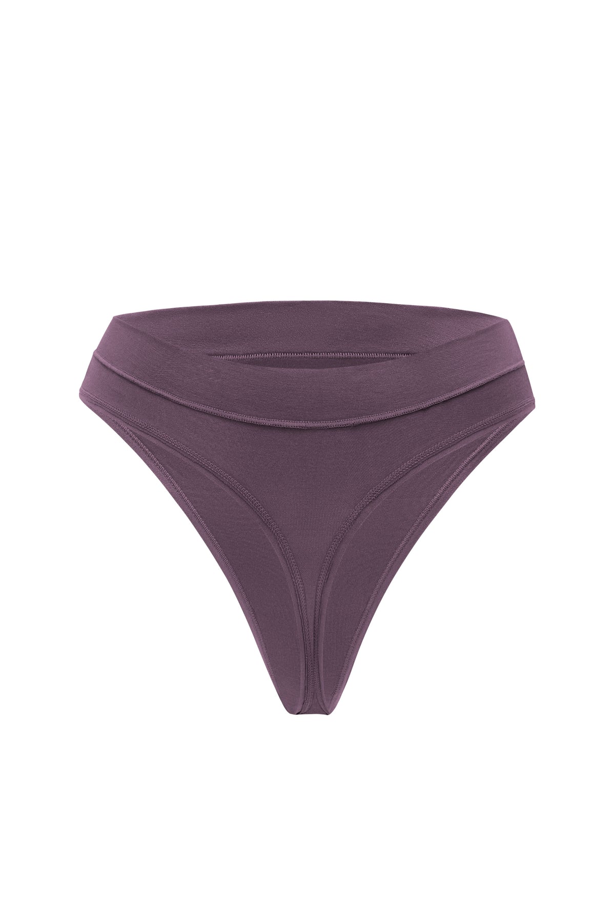 The back of the Women's Thong in Currant on a white bavkground