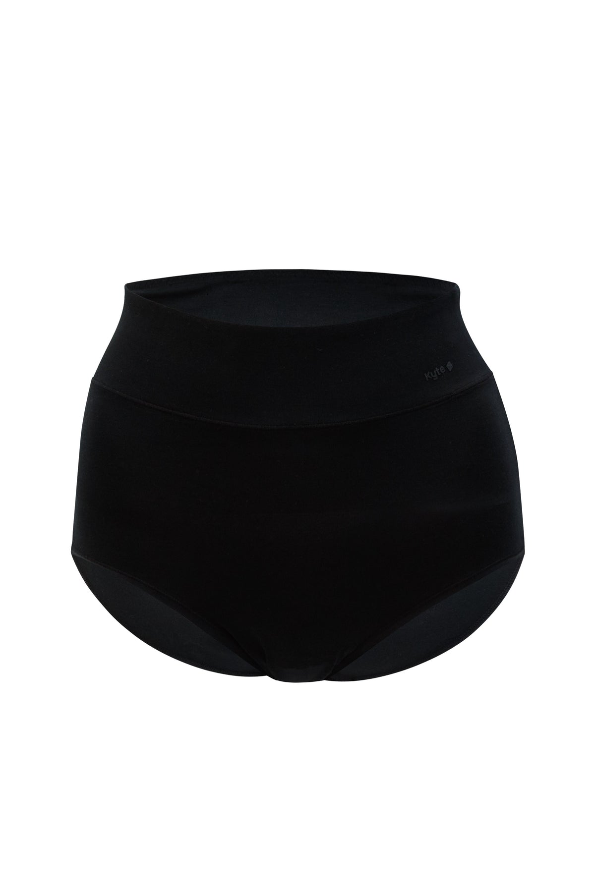 Front of the Women's High-Waisted Brief in Midnight shown on a white background