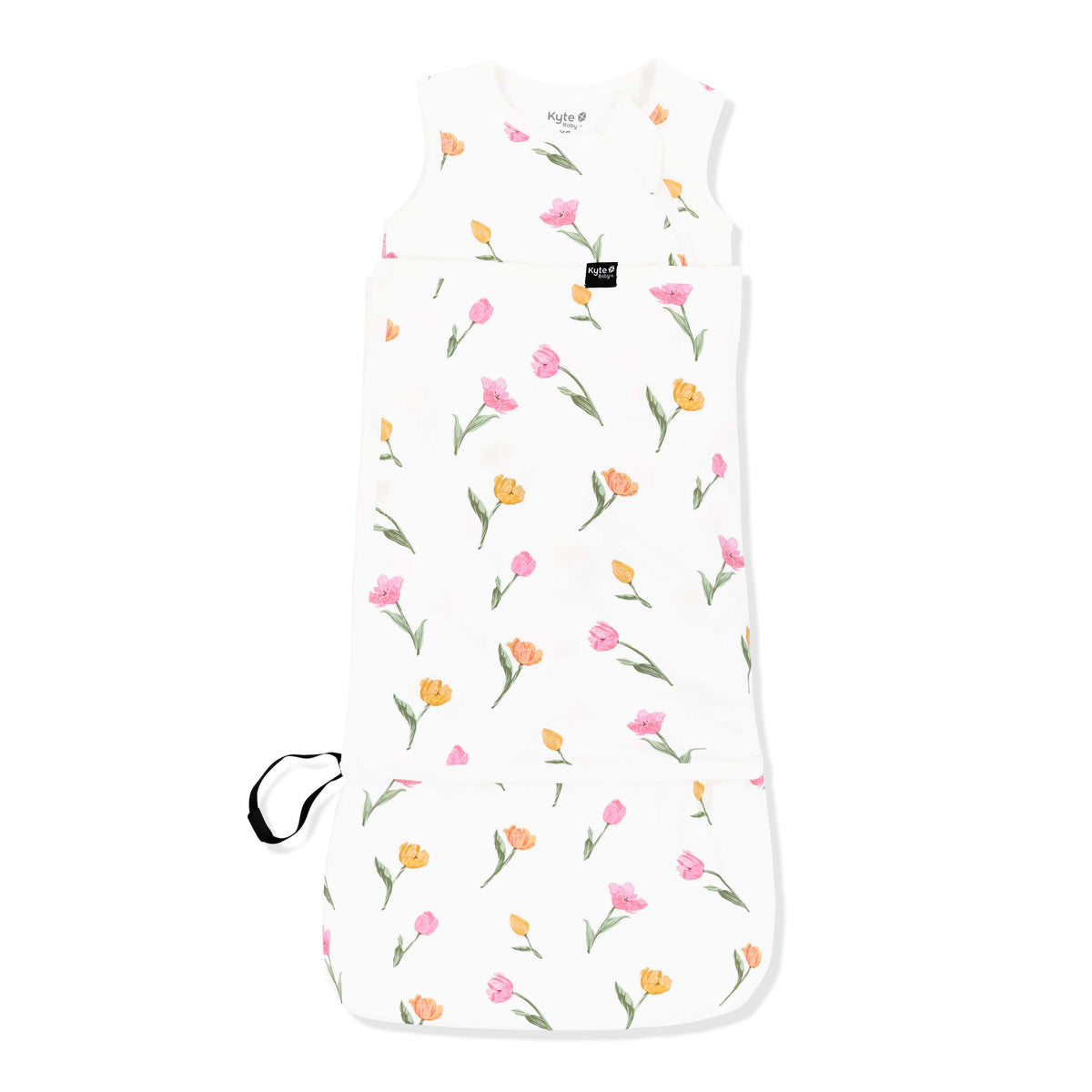 Sleep Bag Swaddler in Tulip 1.0 shown swaddled