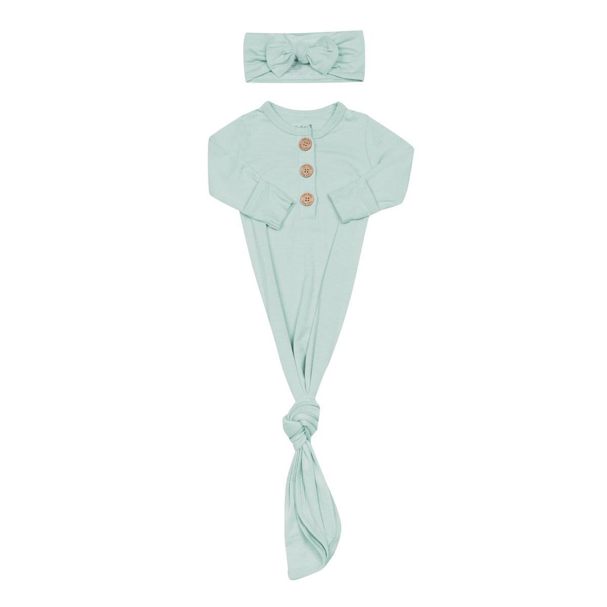 Green hospital outfit Knotted Gown with Bow Set in Sage