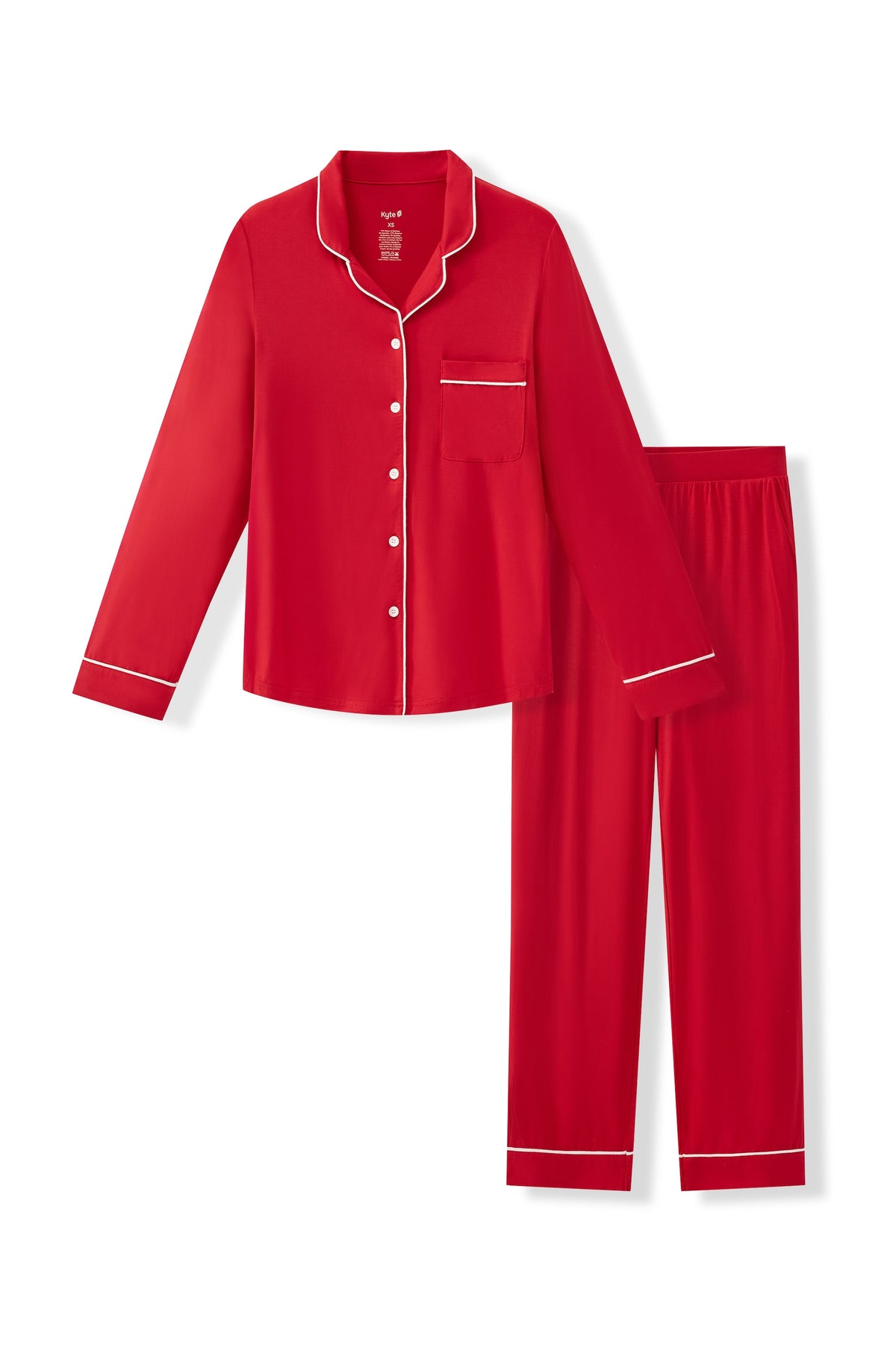 Long-Sleeved Women's Pajama Set in Cardinal