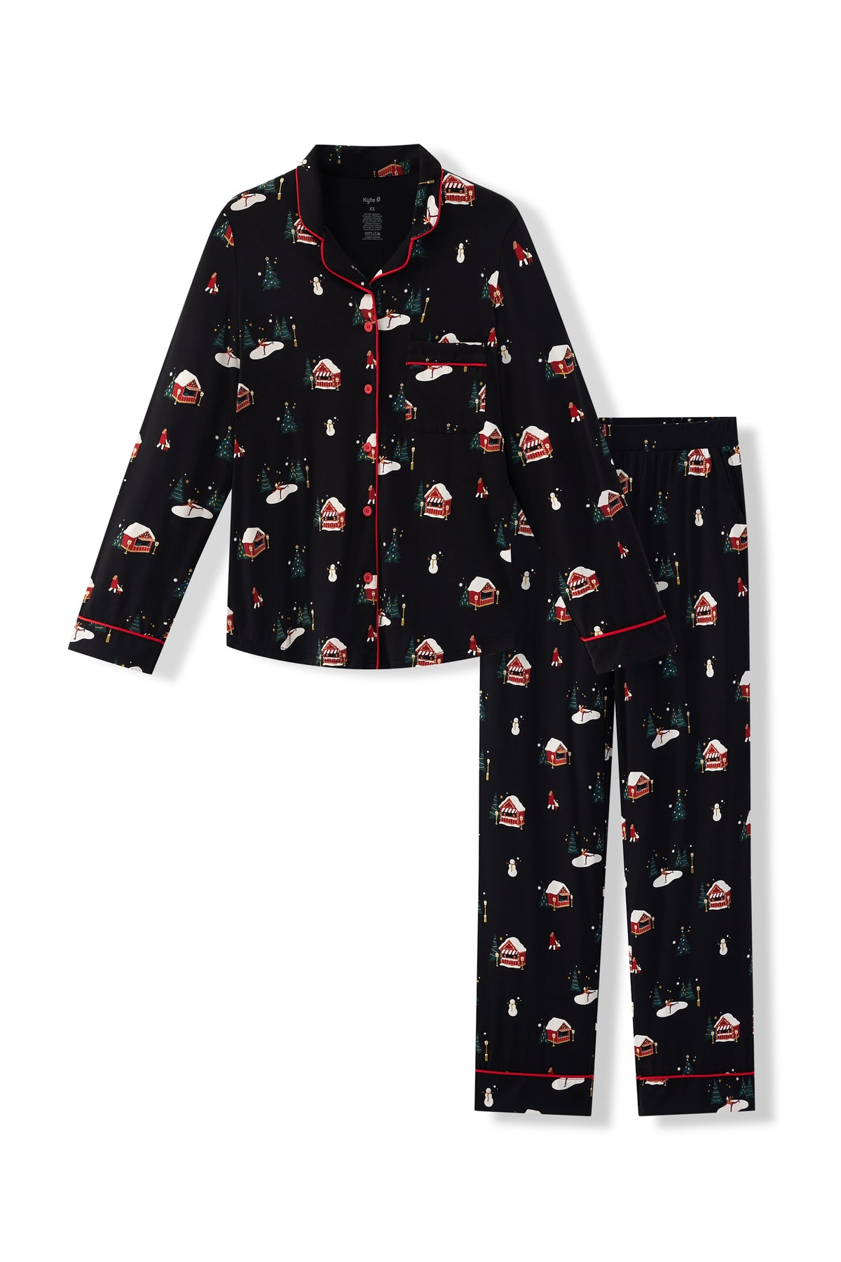 Long-Sleeved Women's Pajama Set in Winter Wonderland