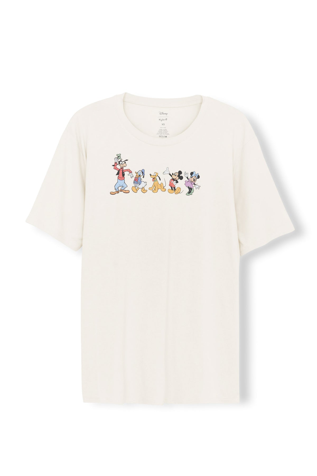 Men's Crew Neck Tee with Mickey and Friends print on Ecru background