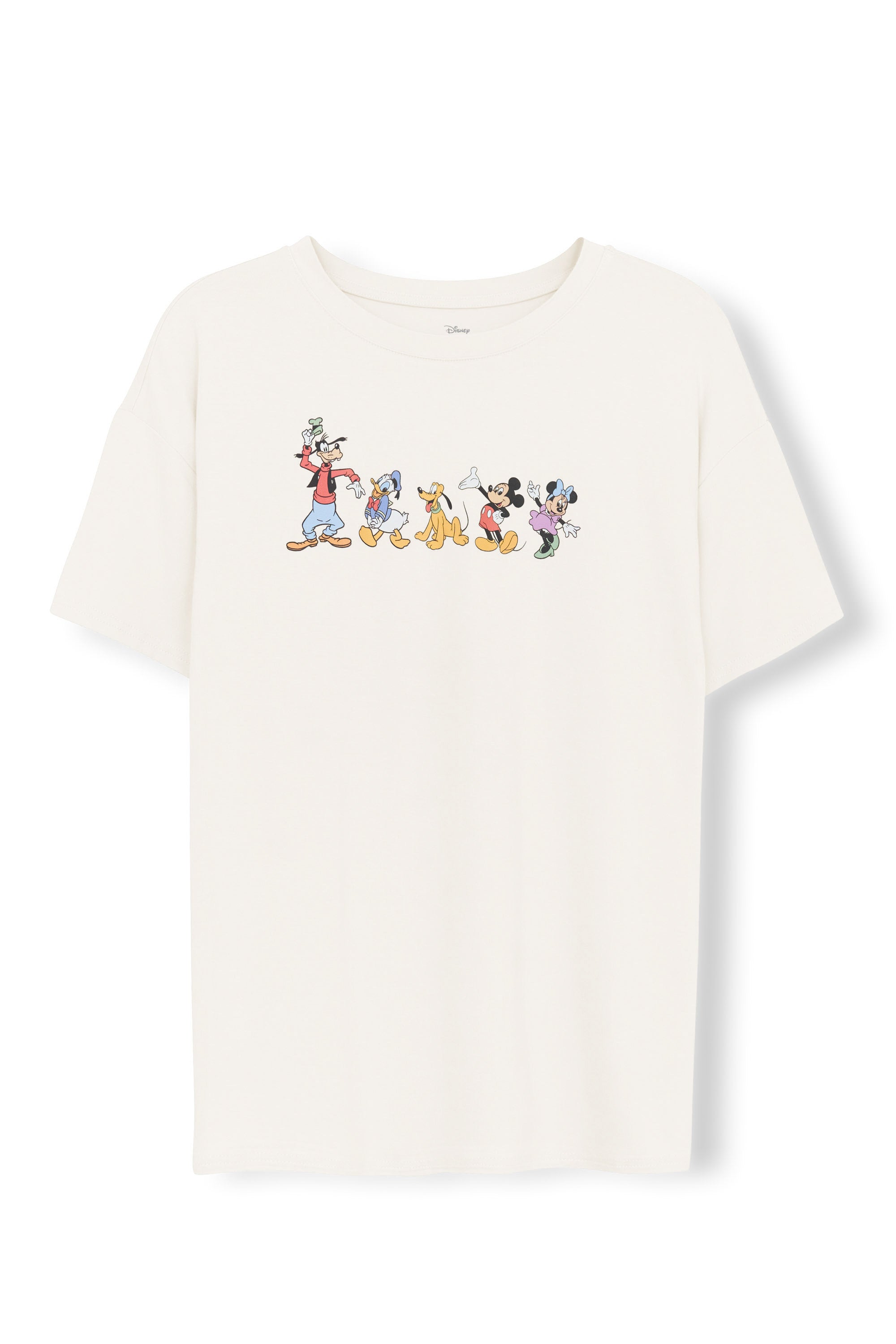 Women's Graphic Tee with Mickey and Friends print on Ecru background