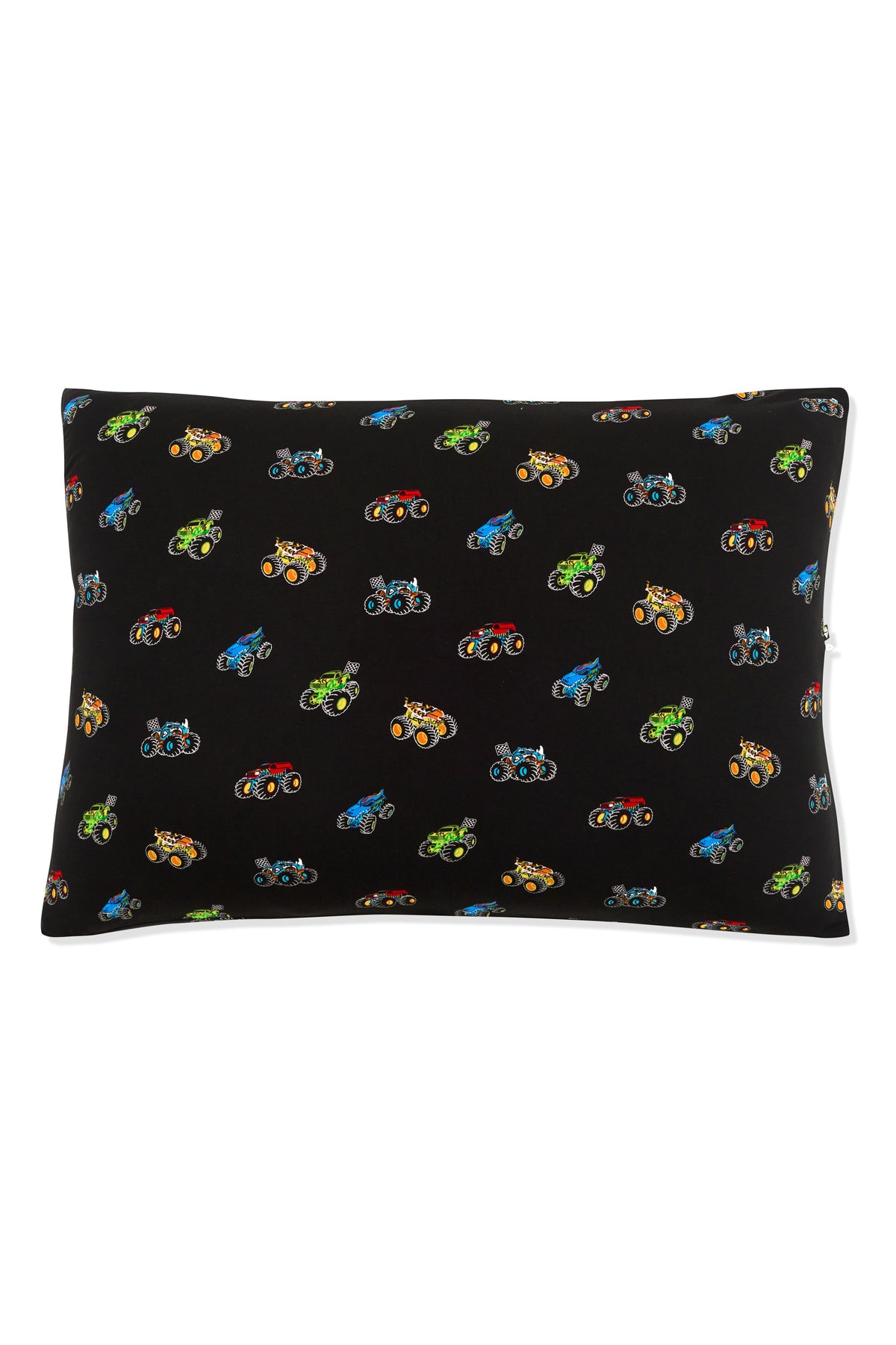 Standard Pillowcase in Monster Truck print on white background