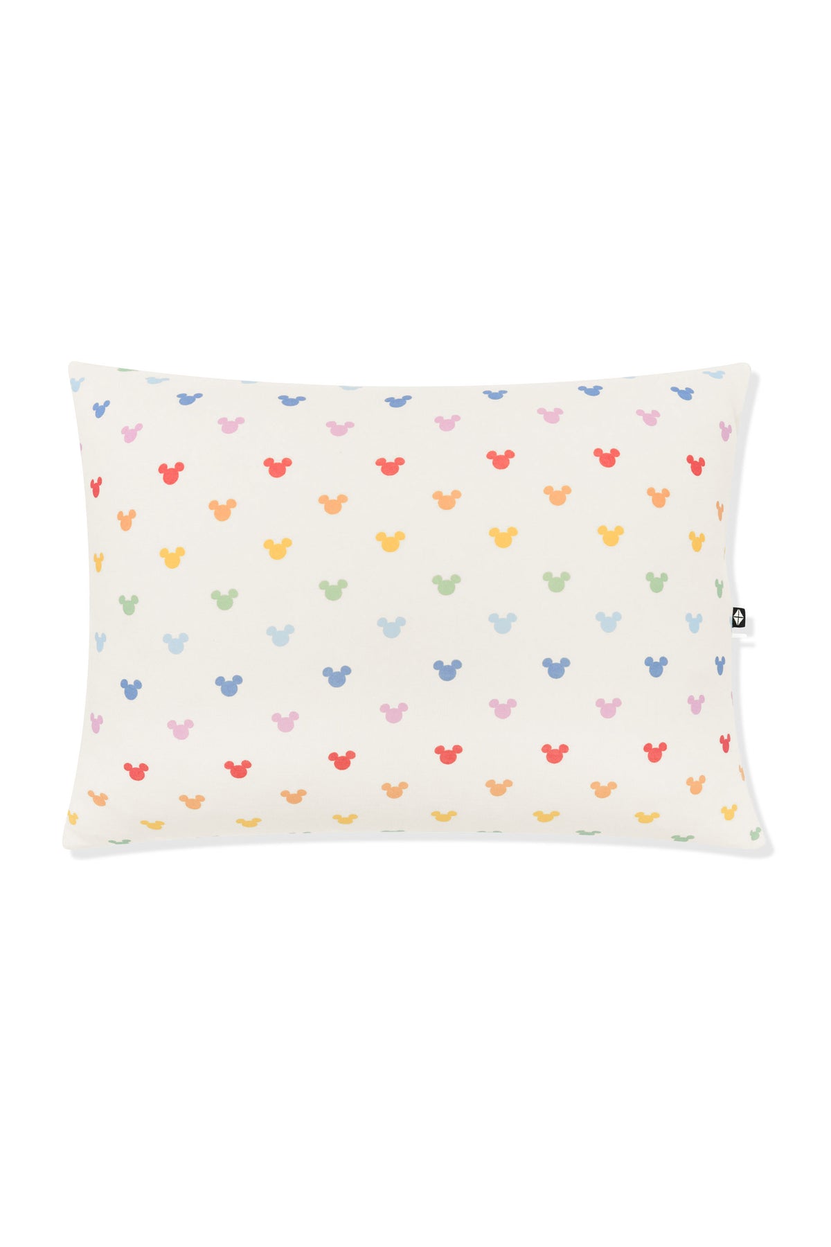 Toddler Pillowcase with Pastel Mickey Mouse pattern on an oat background