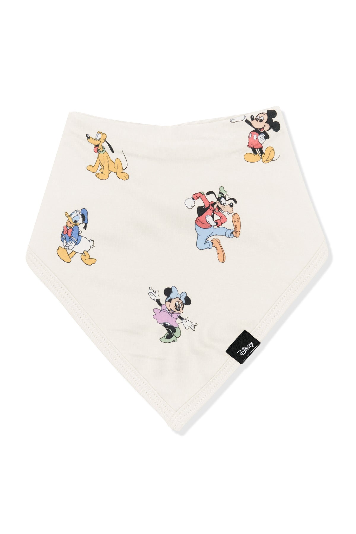Bib with mickey mouse and friends print on an oat background