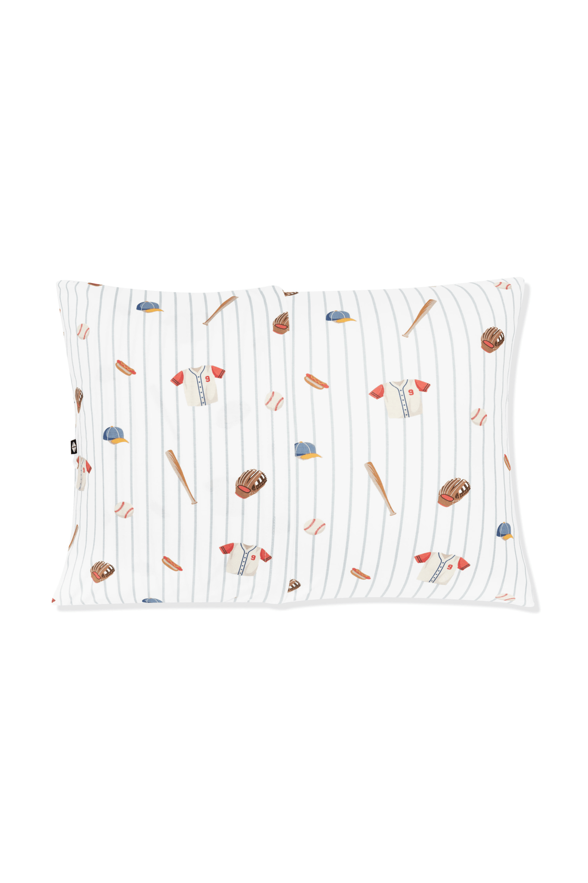 Back of the Toddler Pillowcase in Home Run showing the envelope closure