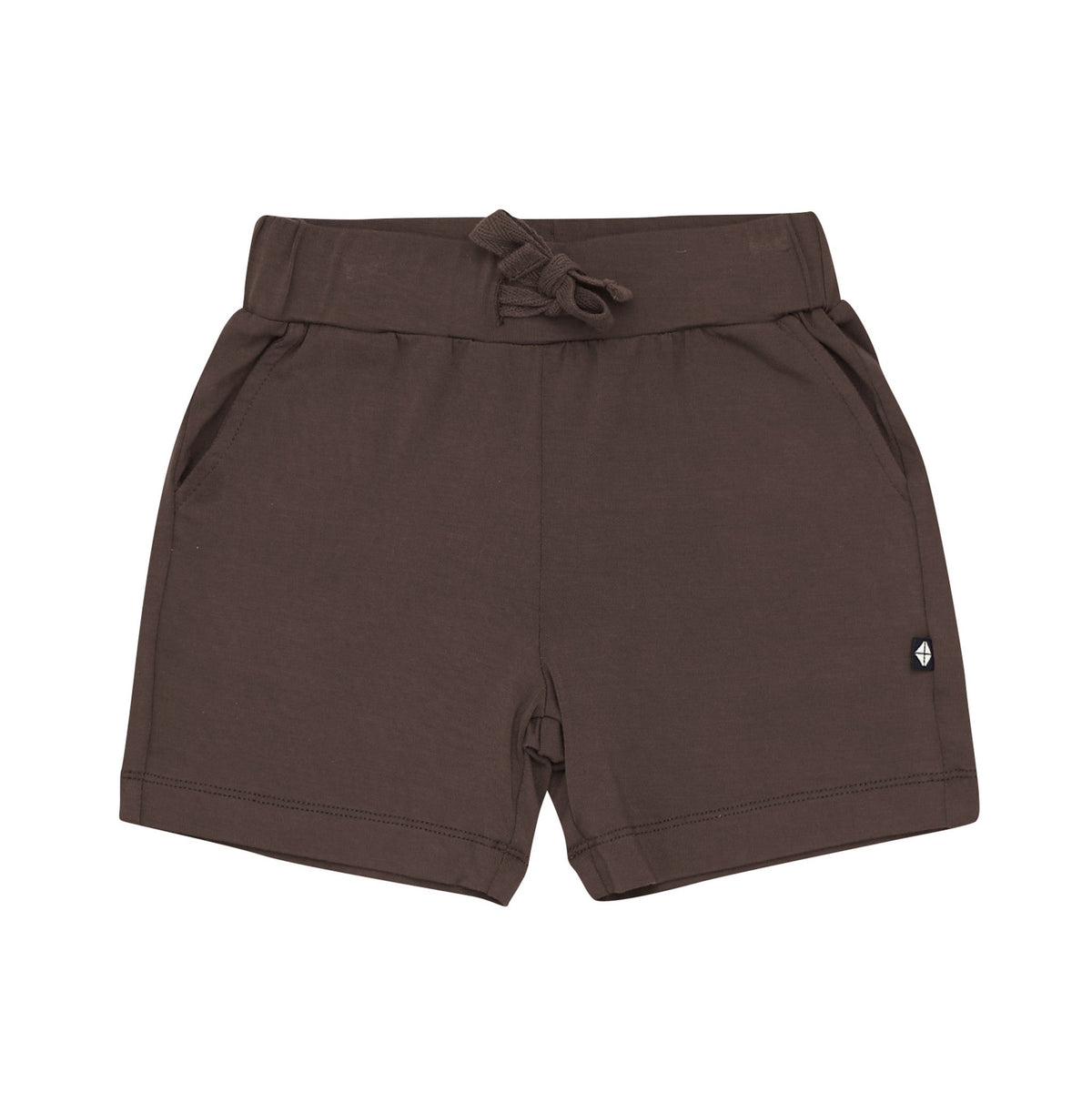 Product photo of the Drawstring Short in Espresso shown on a white surface