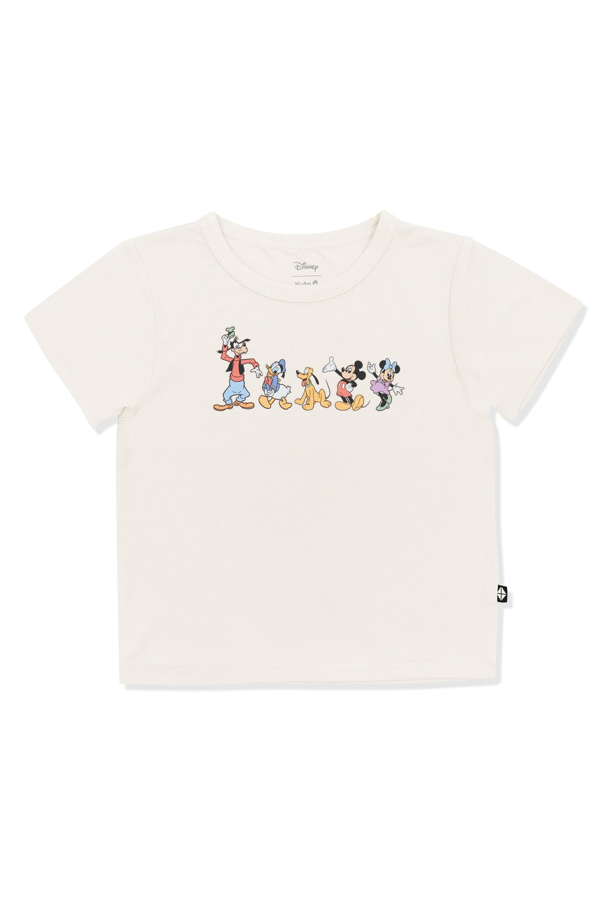 Toddler Basic Tee with Mickey and Friends print on Ecru background
