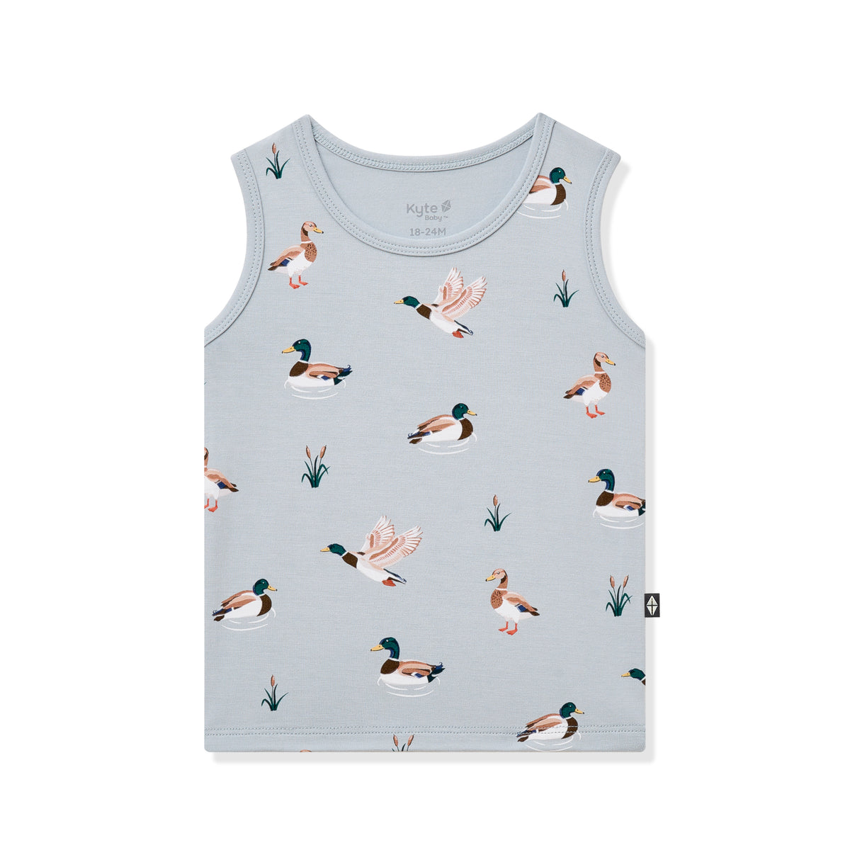 Product photo of the Toddler Tank Top in Mallard Duck shown on a white background