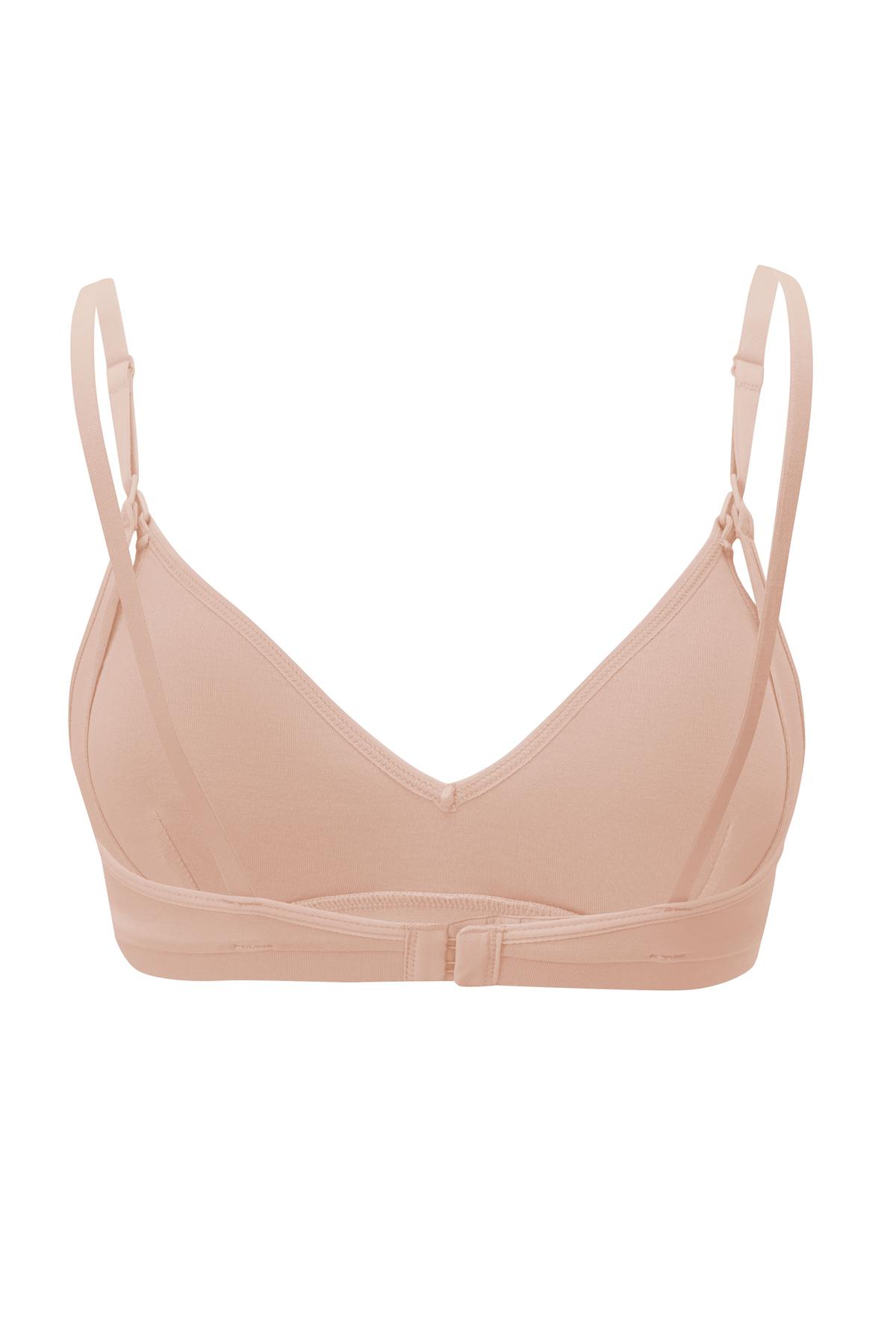 Back of soft bamboo Women's Nursing Bra in Chai