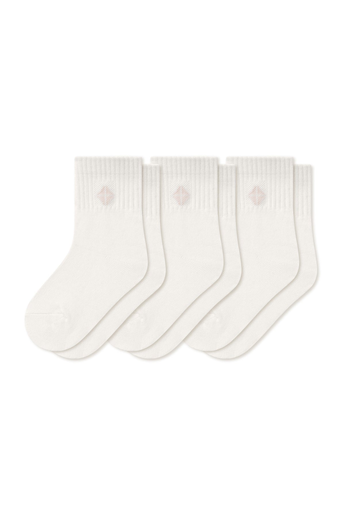 Crew Socks Combo 3-Pack in Cloud laying flat on a white surface.