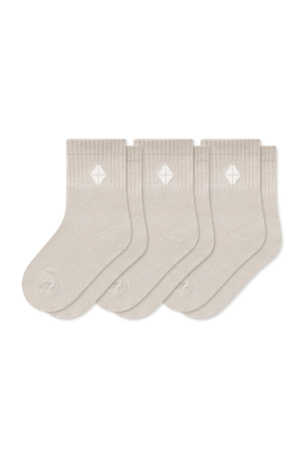 Crew Socks Combo 3-Pack in Oat laying flat on a white surface.