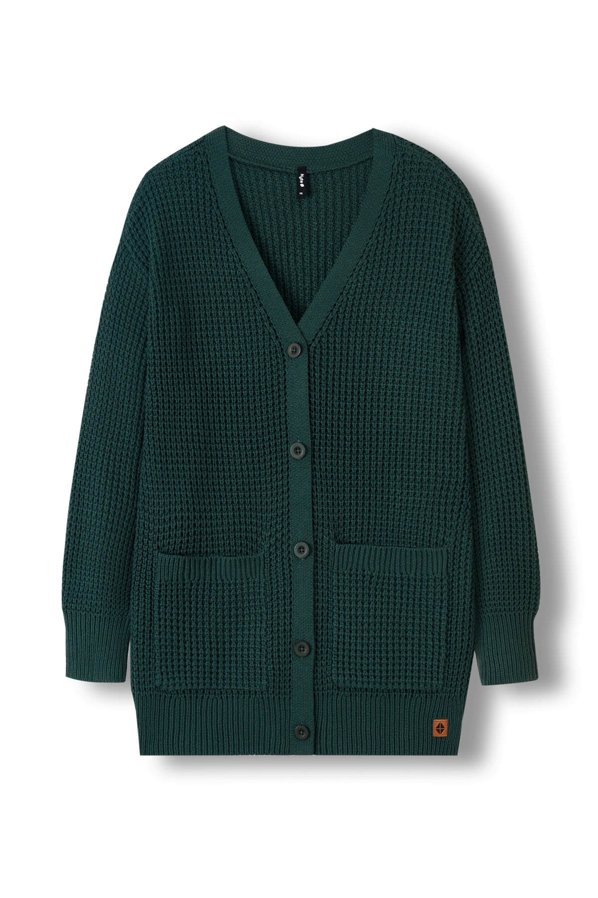 Chunky Knit Women's Waffle Cardigan In Cypress