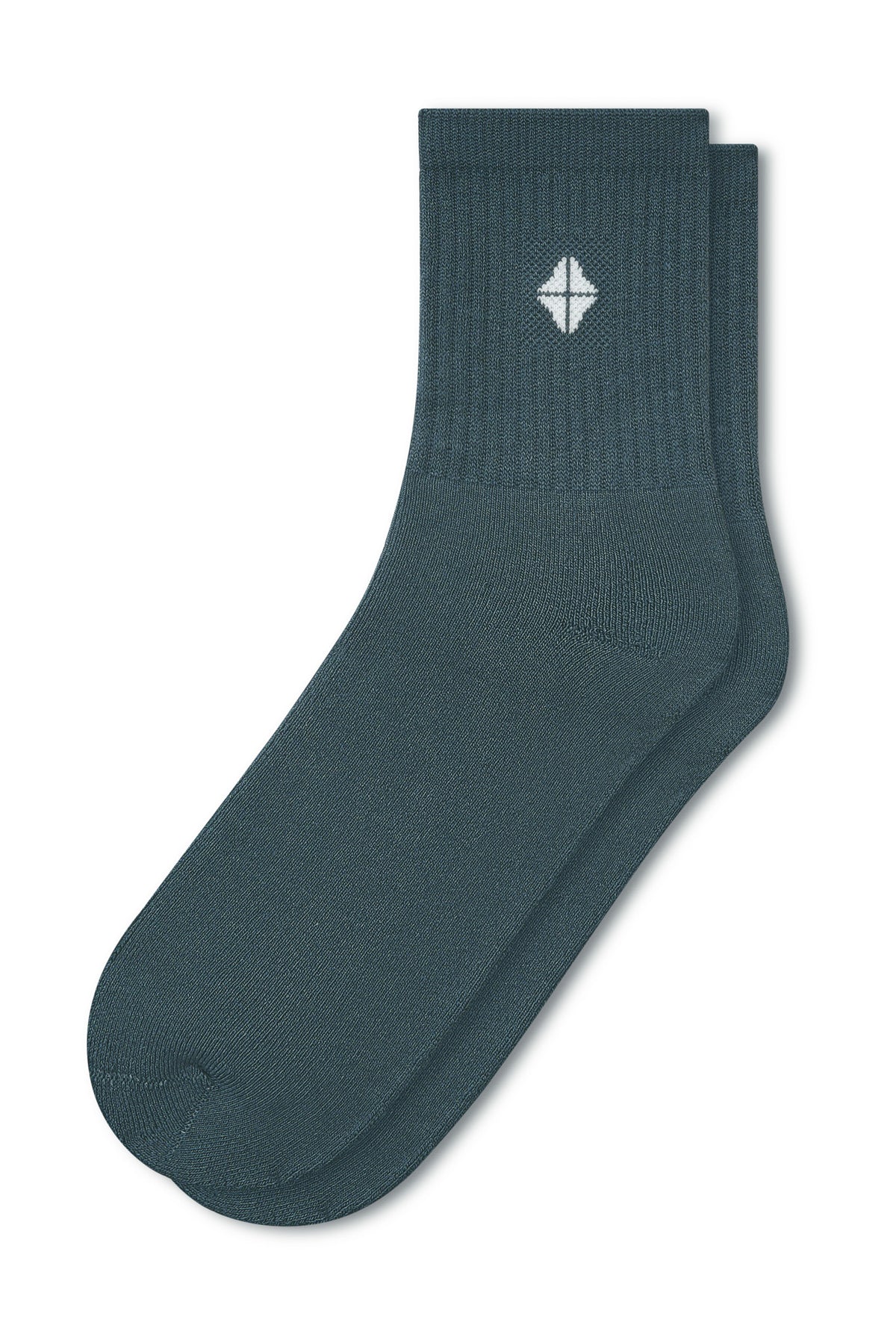 Adult Crew Socks in Atlantic laying flat on a white background.