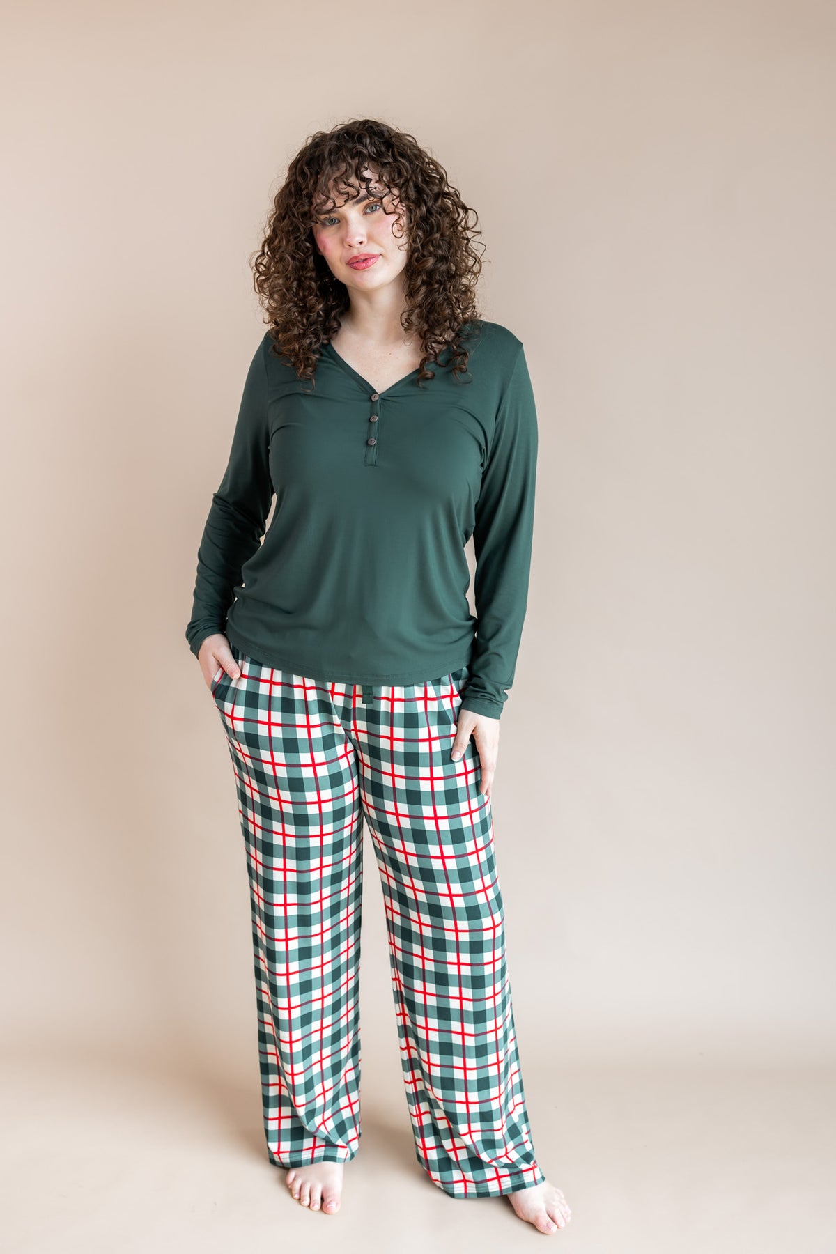 Women's Lounge Pants in Holiday Plaid