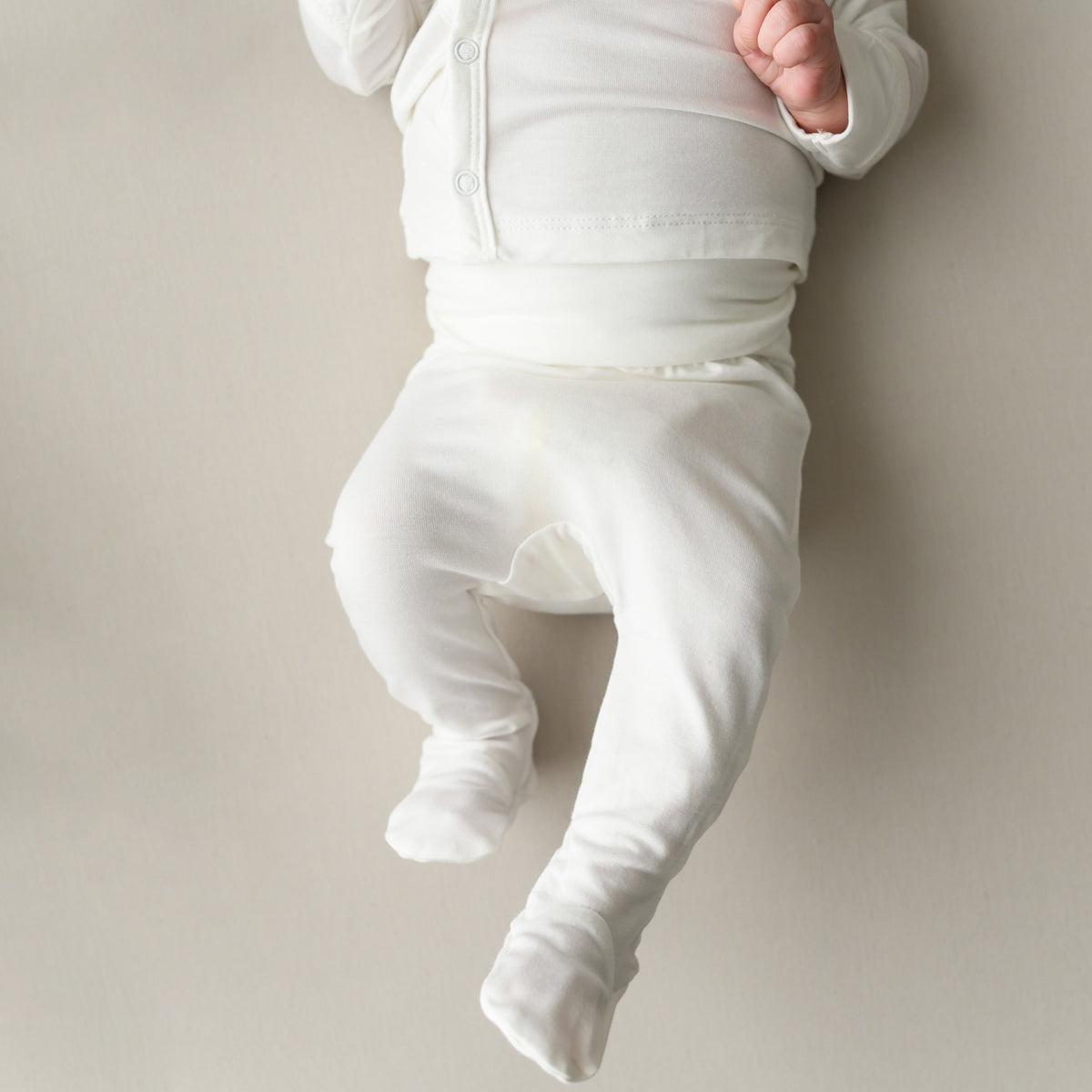 Footie Pants of Take Me Home Set with Bow in Cloud White