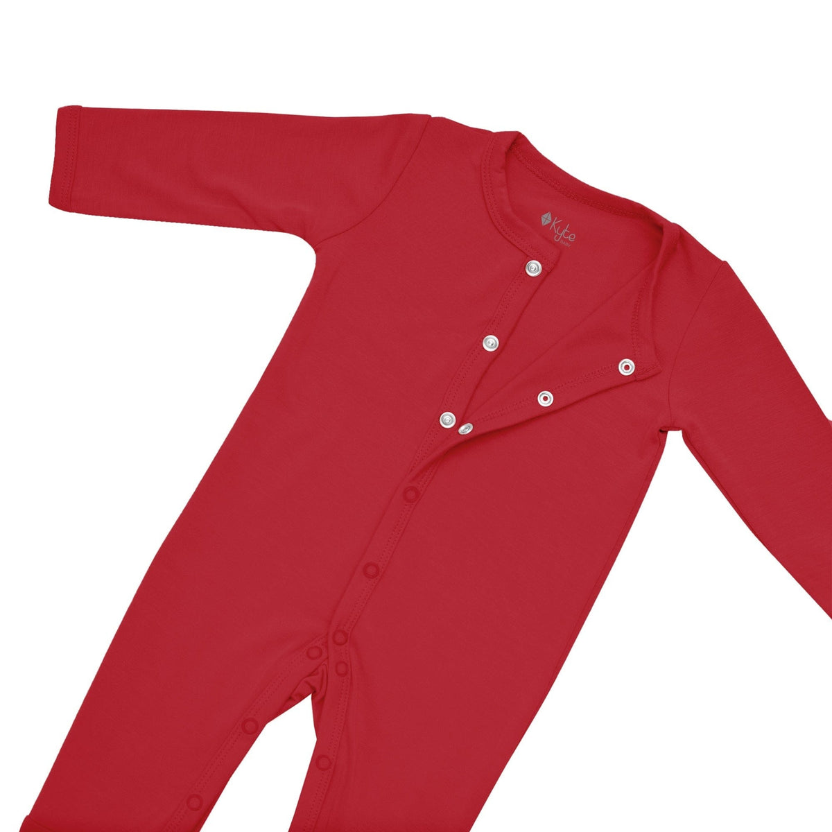 Snaps on Kyte Baby Romper in Cardinal