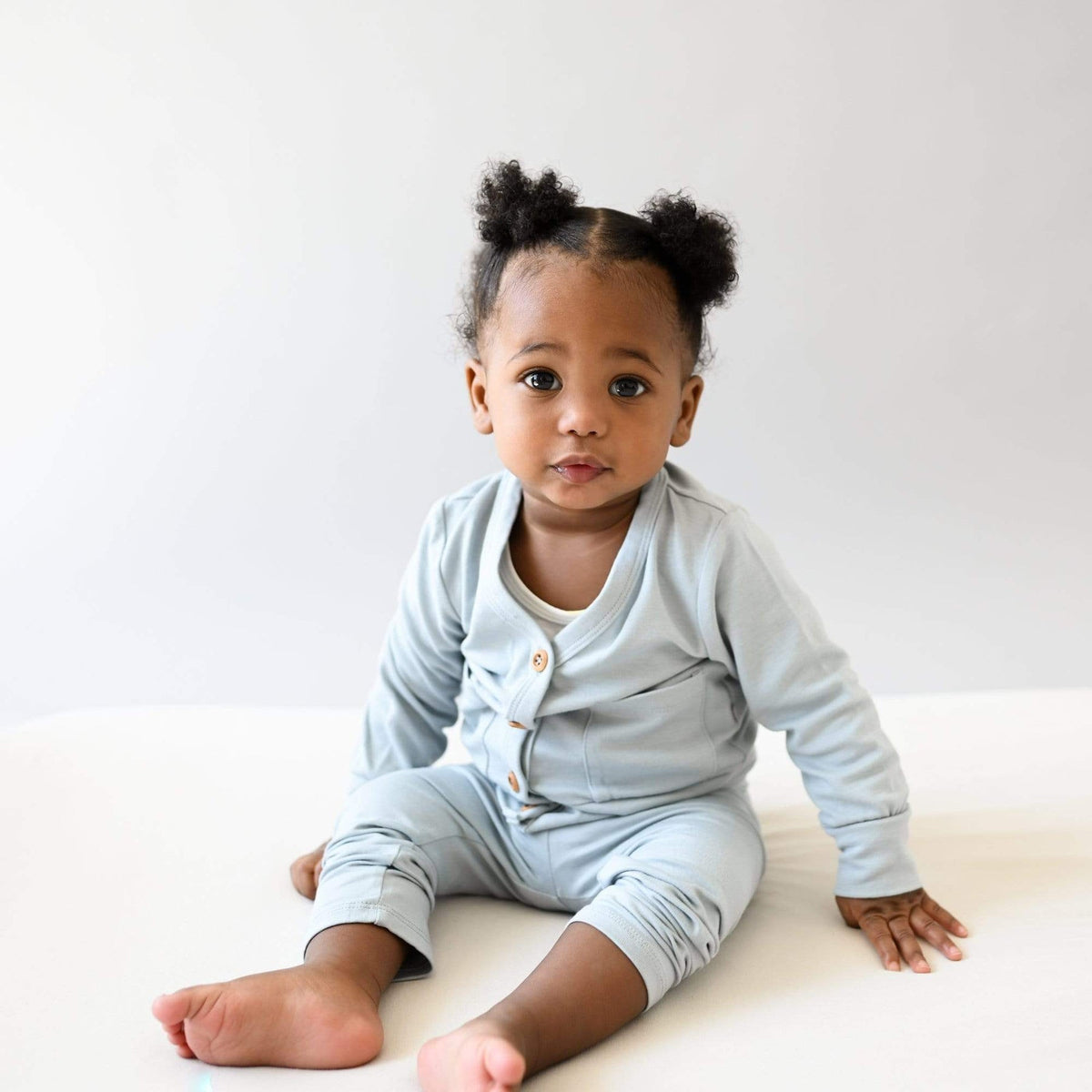 baby modeling bamboo jersey in fog