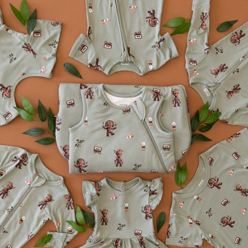 groot baby clothes and pajamas in soft rayon from bamboo from kyte baby