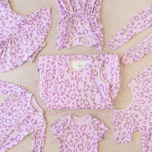 Thistle leopard print pajamas, sleep sacks and kyte baby products