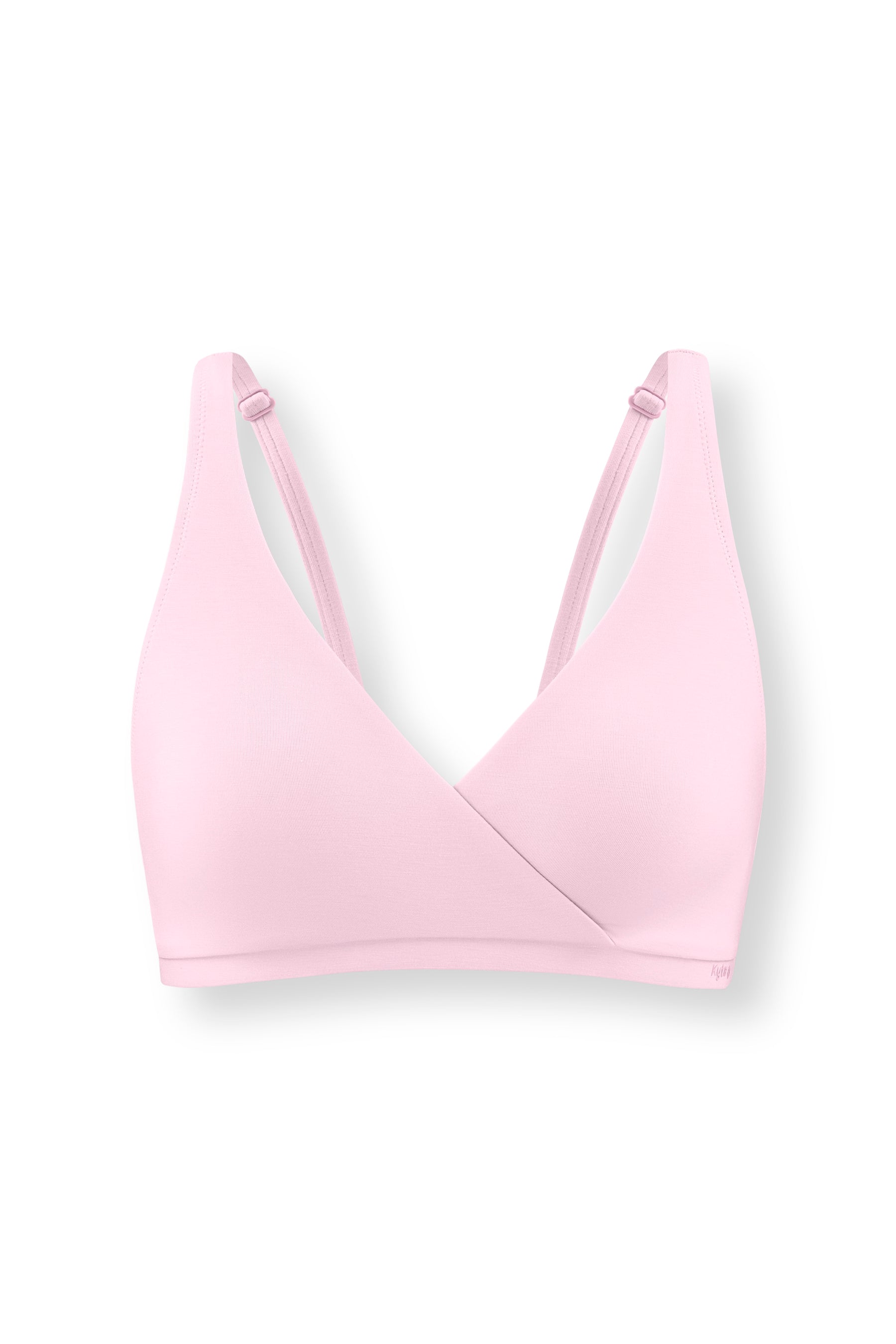 Women's Cross Front Bralette in Peony on white background