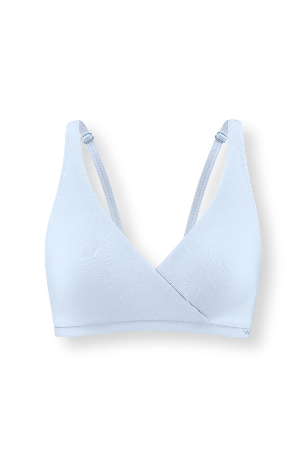 Women's Cross Front Bralette in Breeze on white background