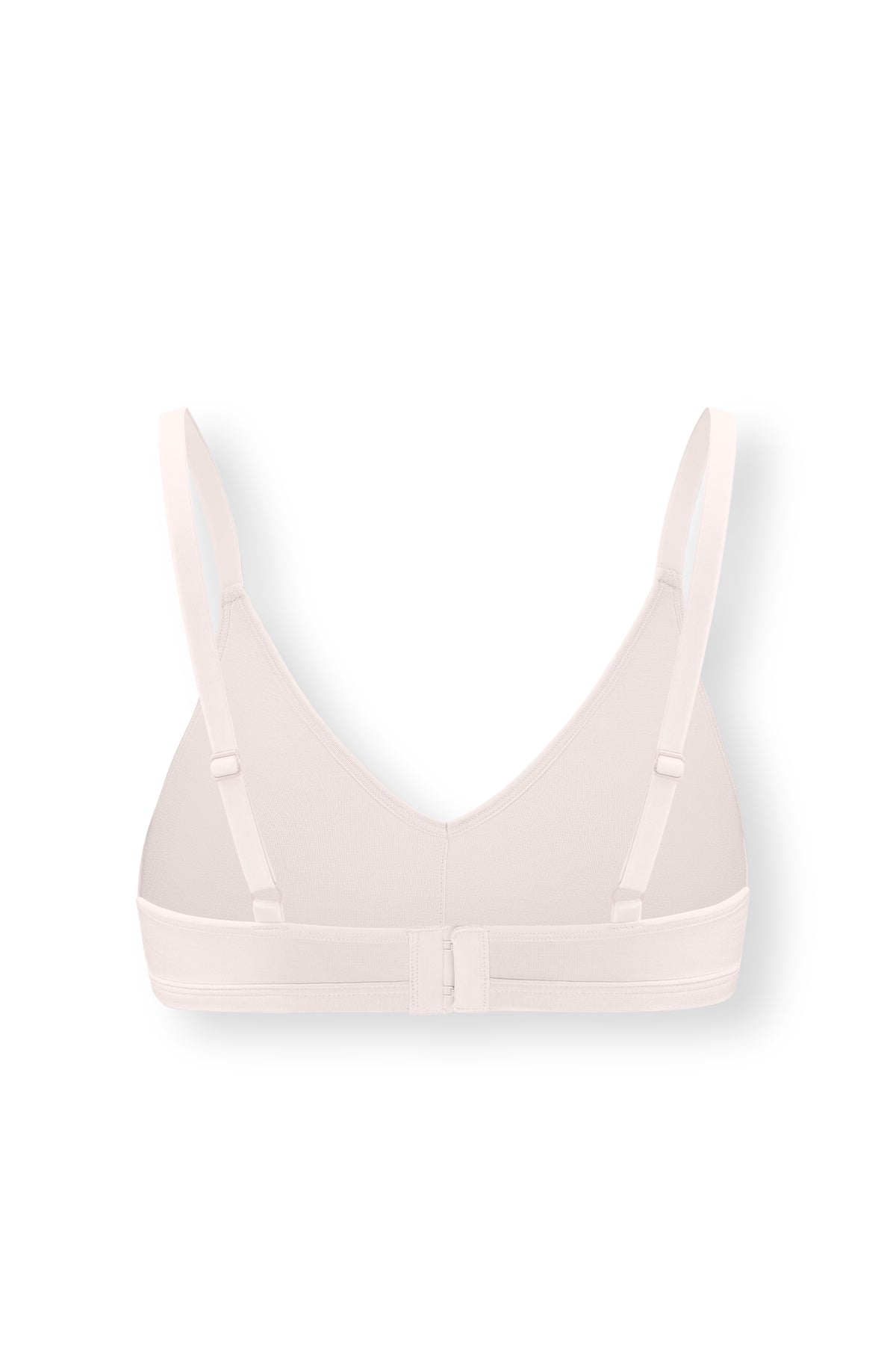 Back side of Women's V-Neck Bra in Blonde on white background