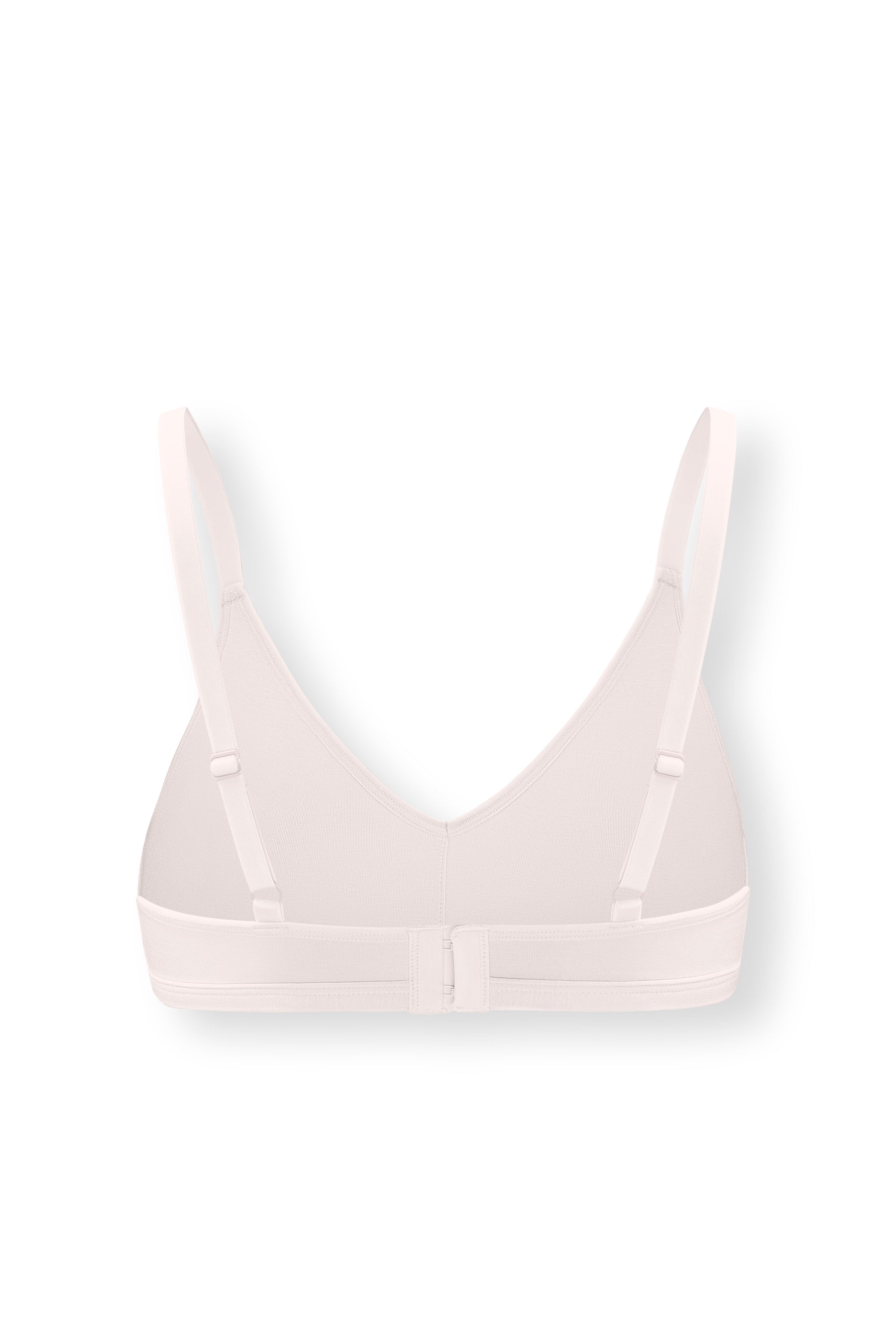 Back side of Women's V-Neck Bra in Blonde on white background