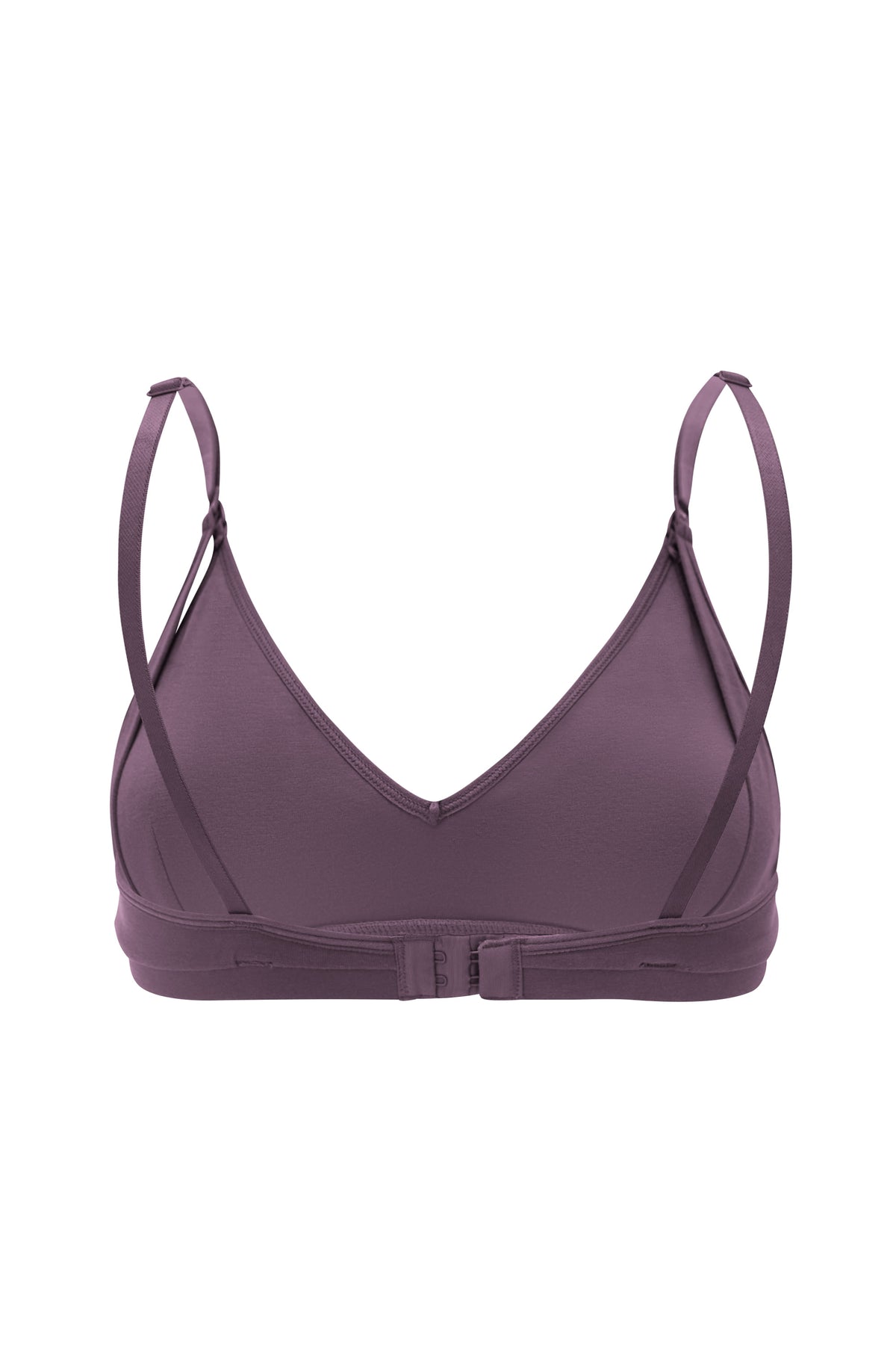 The back of the Women's Nursing Bra in Currant on a white background
