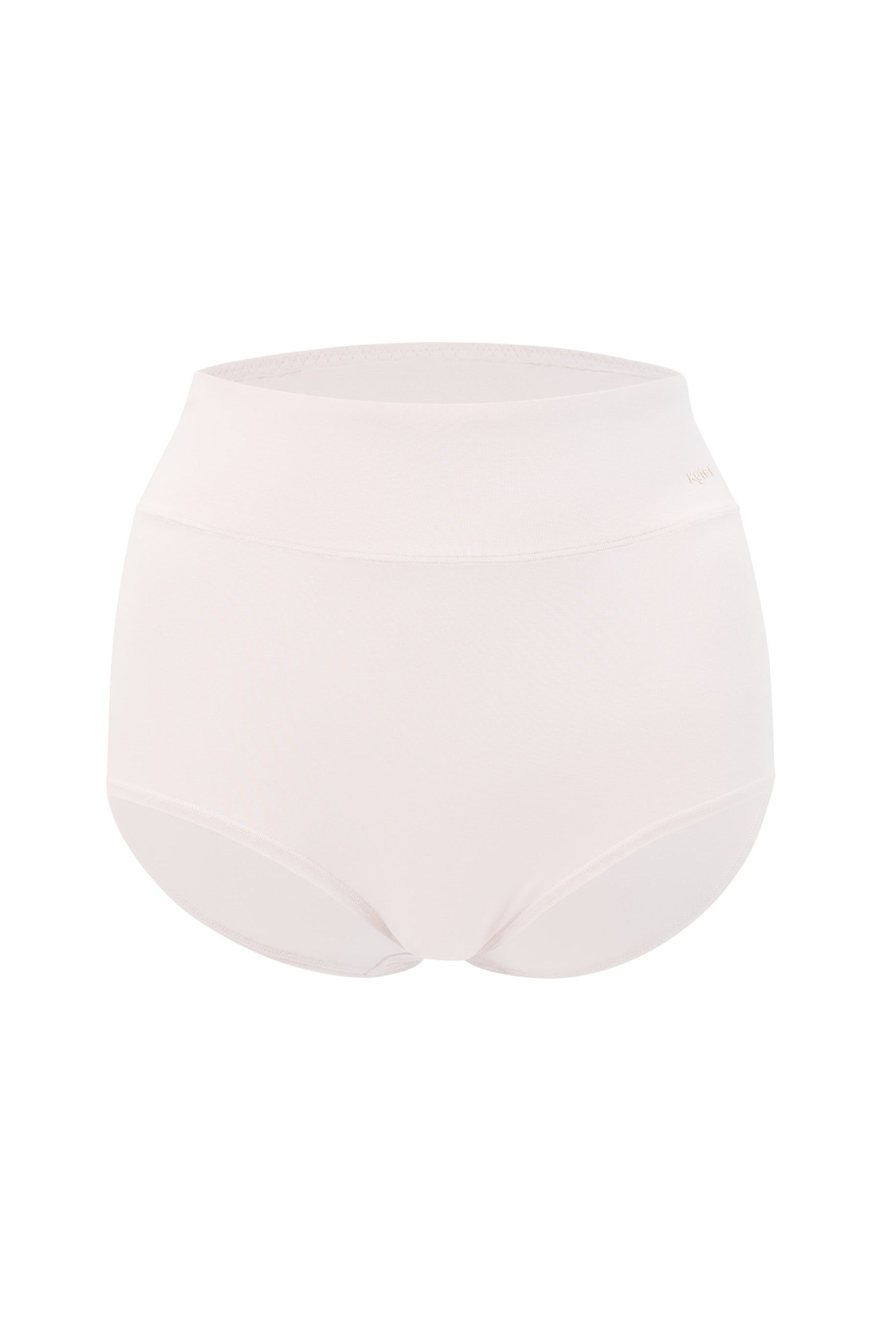 Women's High-Waisted Brief in Blonde shown on ghost mannequin