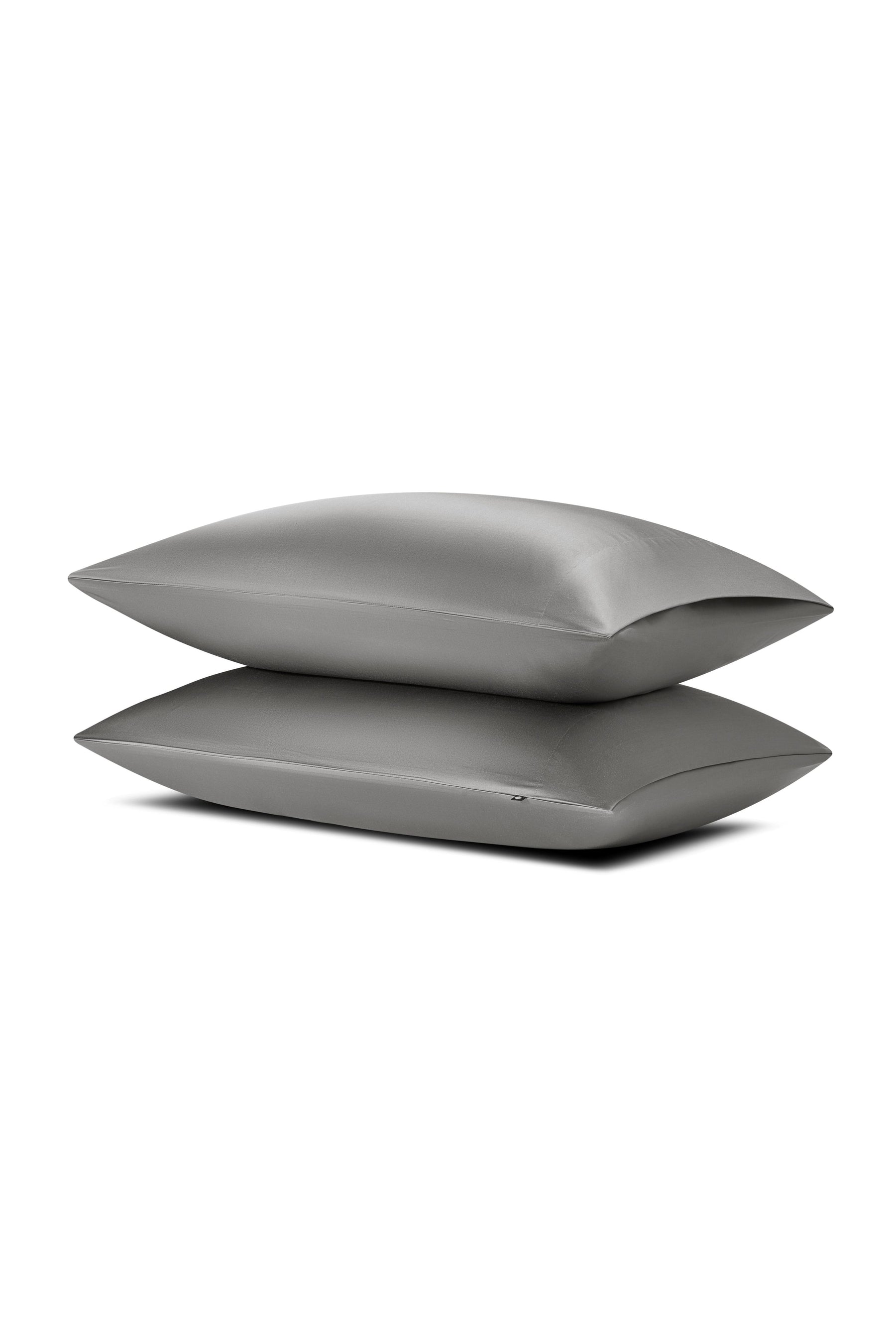 Two pillows with the Bamboo Sateen Pillowcase on them stacked on one another
