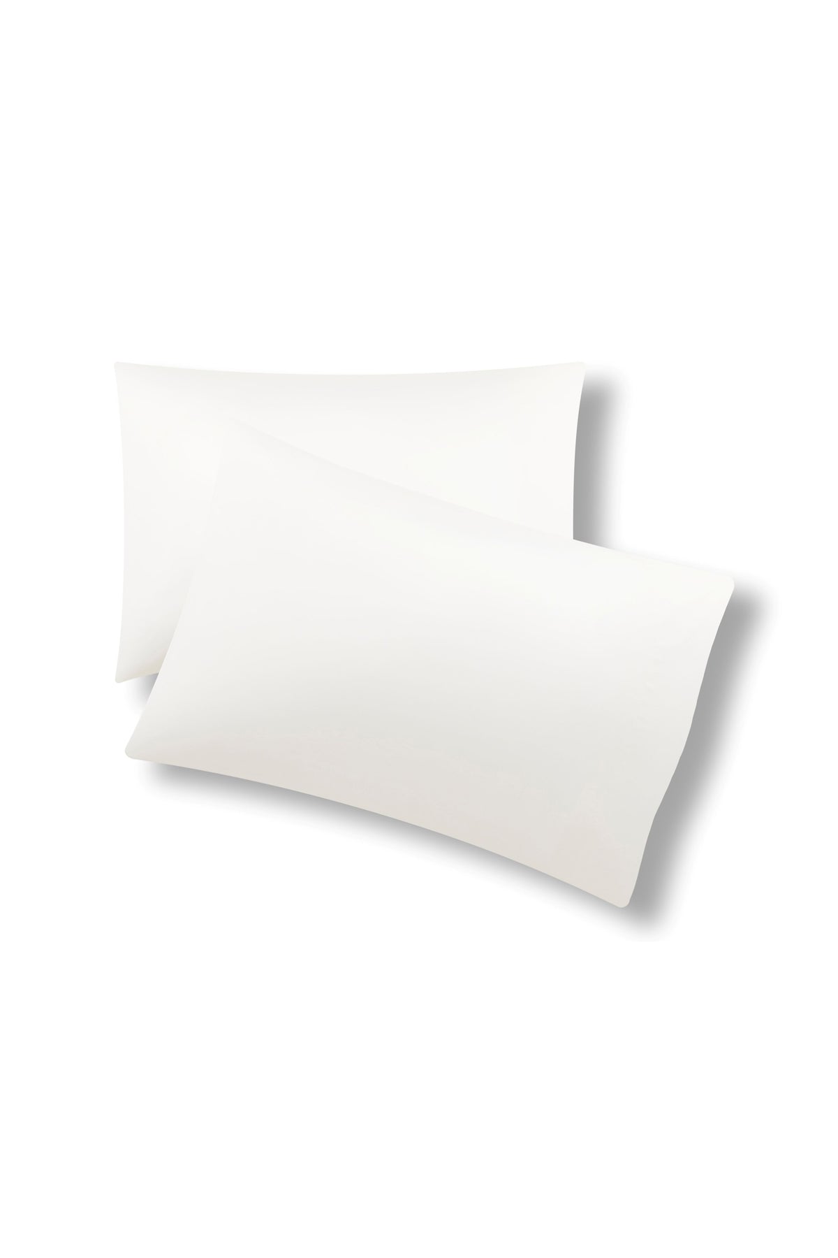 Two pillow cases on one top of the other with the Bamboo Sateen Pillowcases in Shell on them