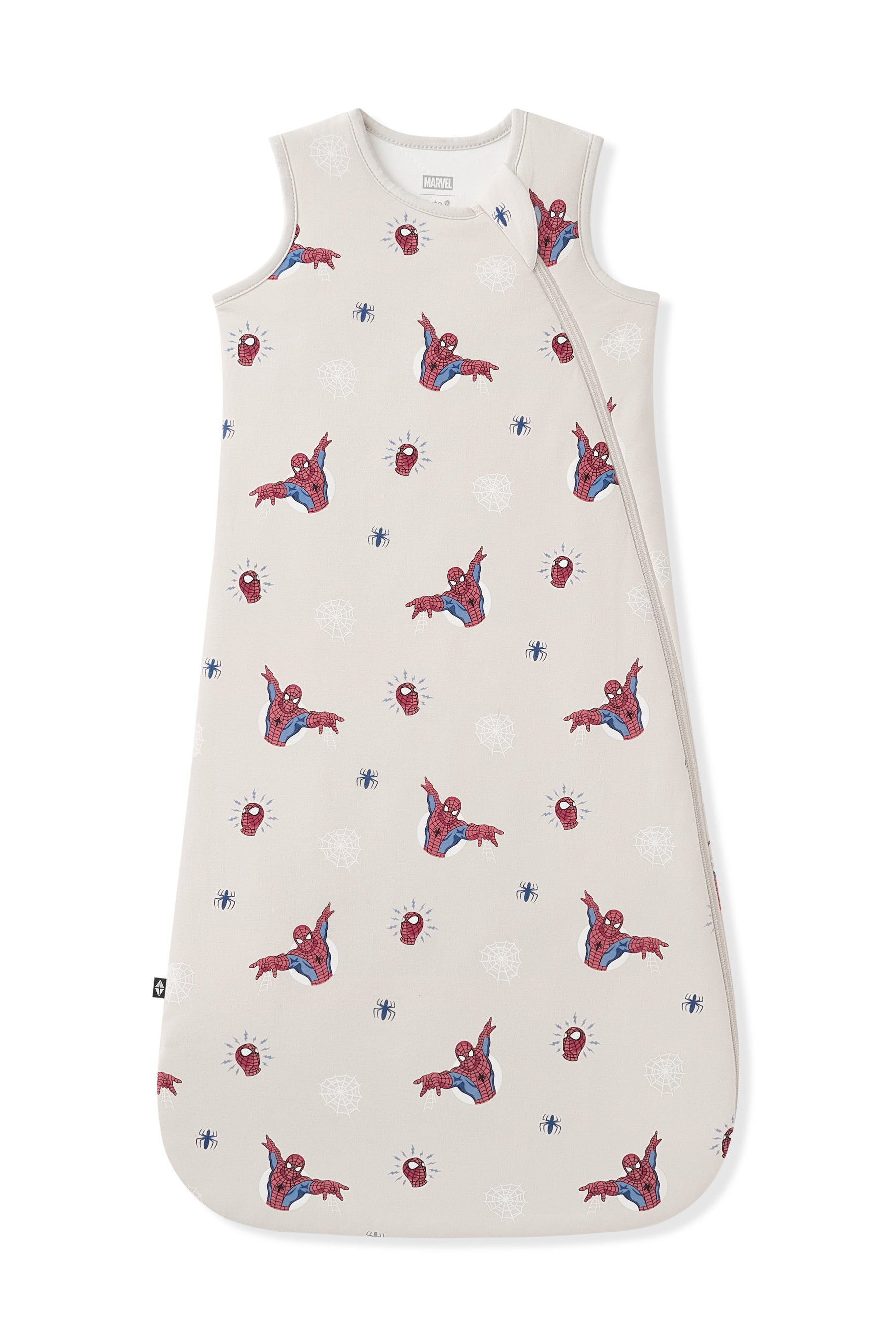 Oat Sleep Bag with Spider-Man 1.0 print on a white background