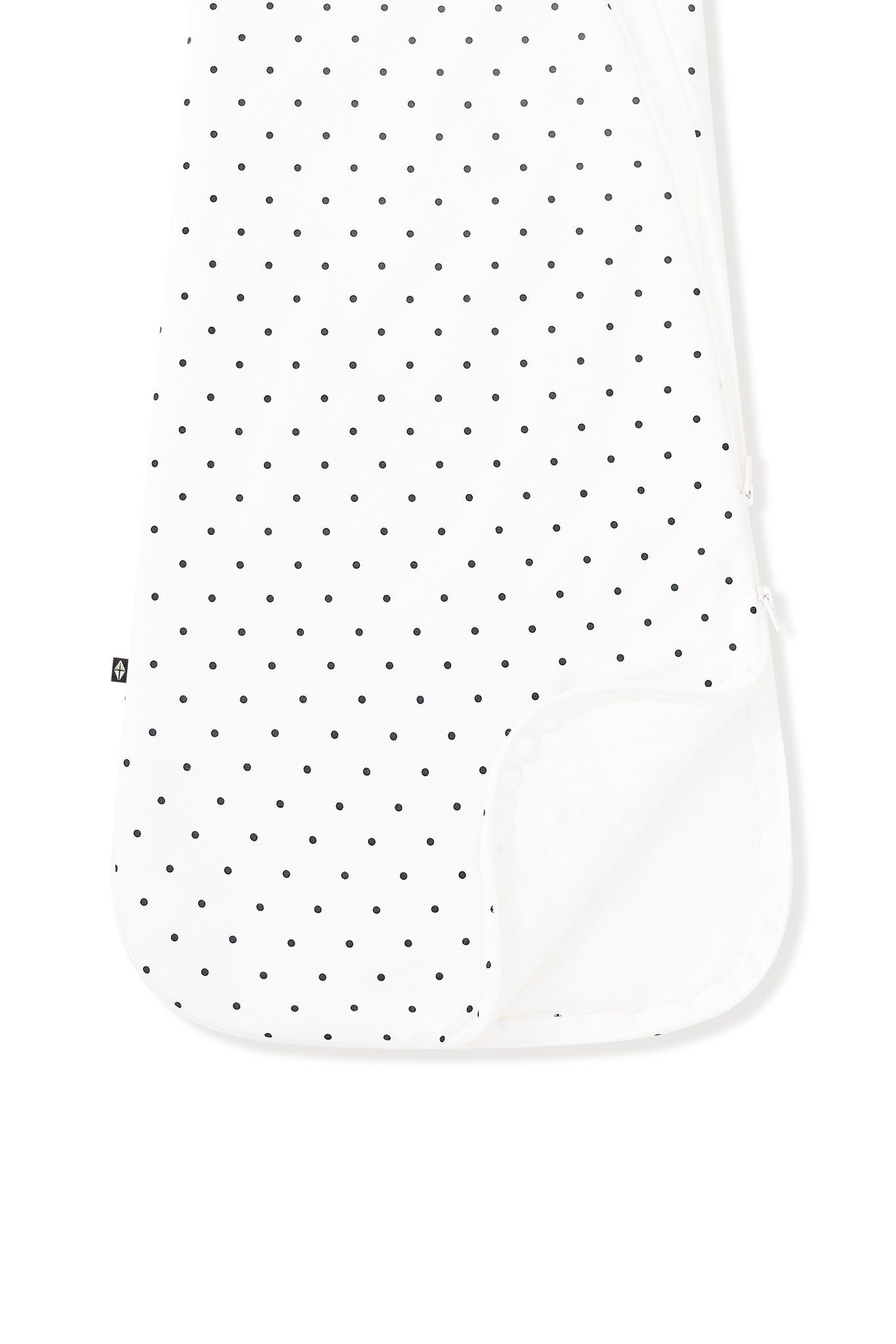 Bottom part of Sleep Bag with Midnight Polka Dot print on white background
