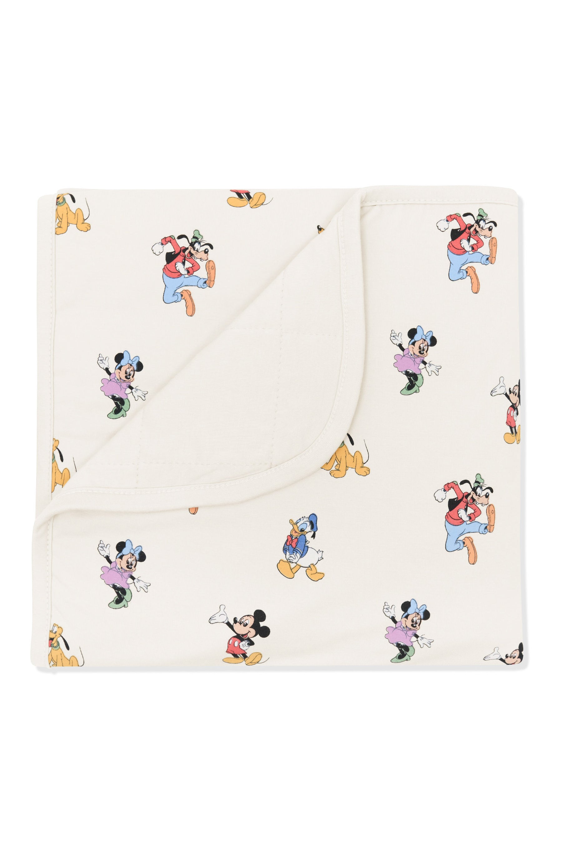 Baby Blanket with mickey mouse and friends print on an oat background