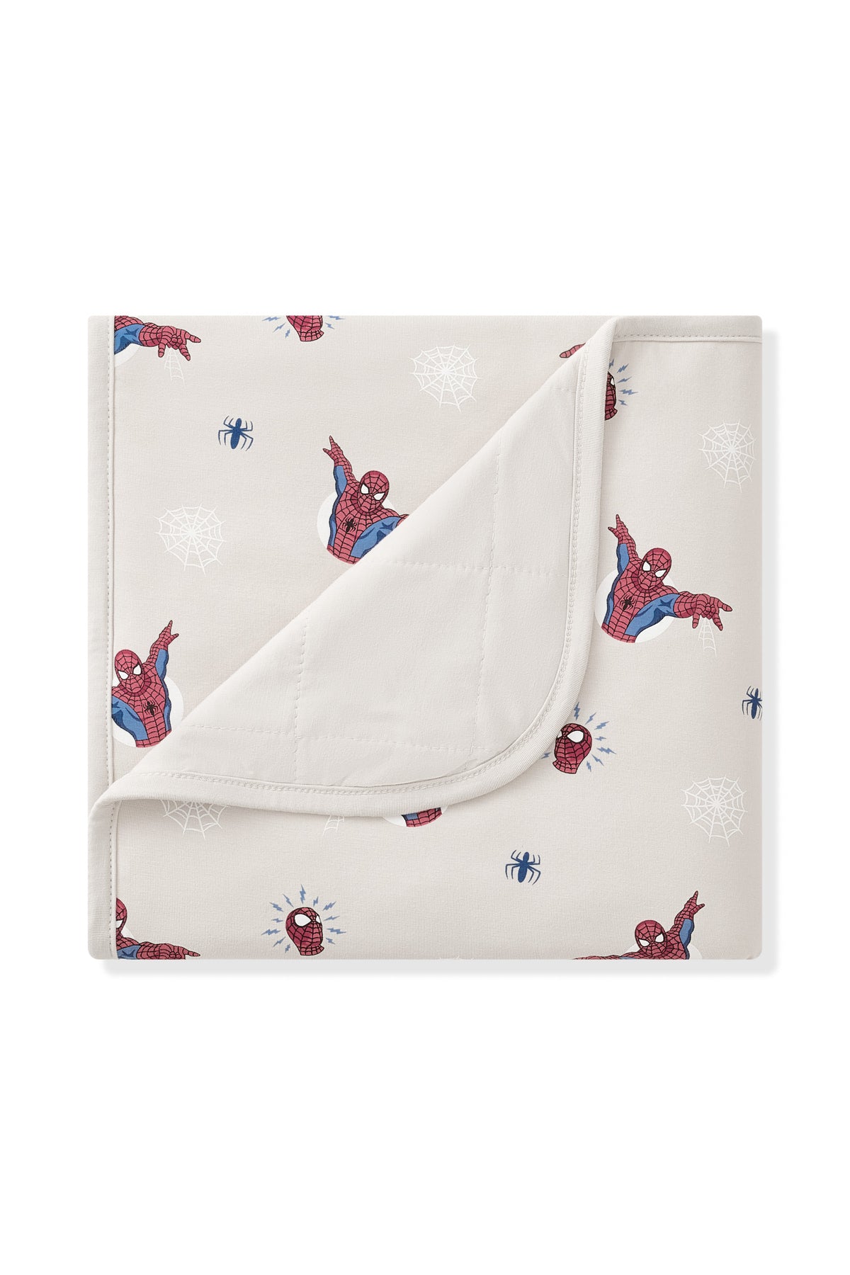 Oat Baby Blanket in Spider-Man 1.0 print on a white background