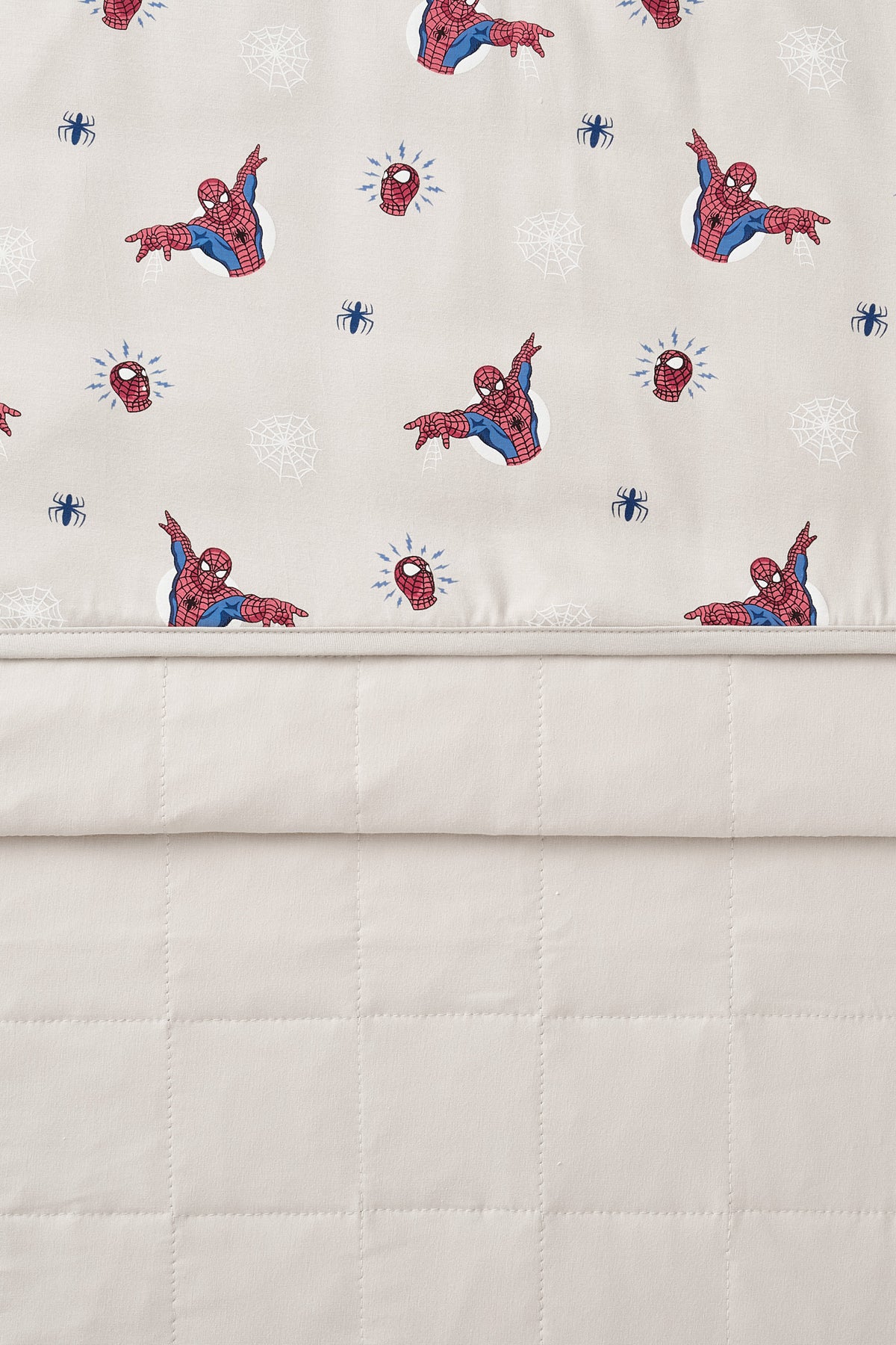 Front and back of Oat Baby Blanket with Spider-Man 1.0 print