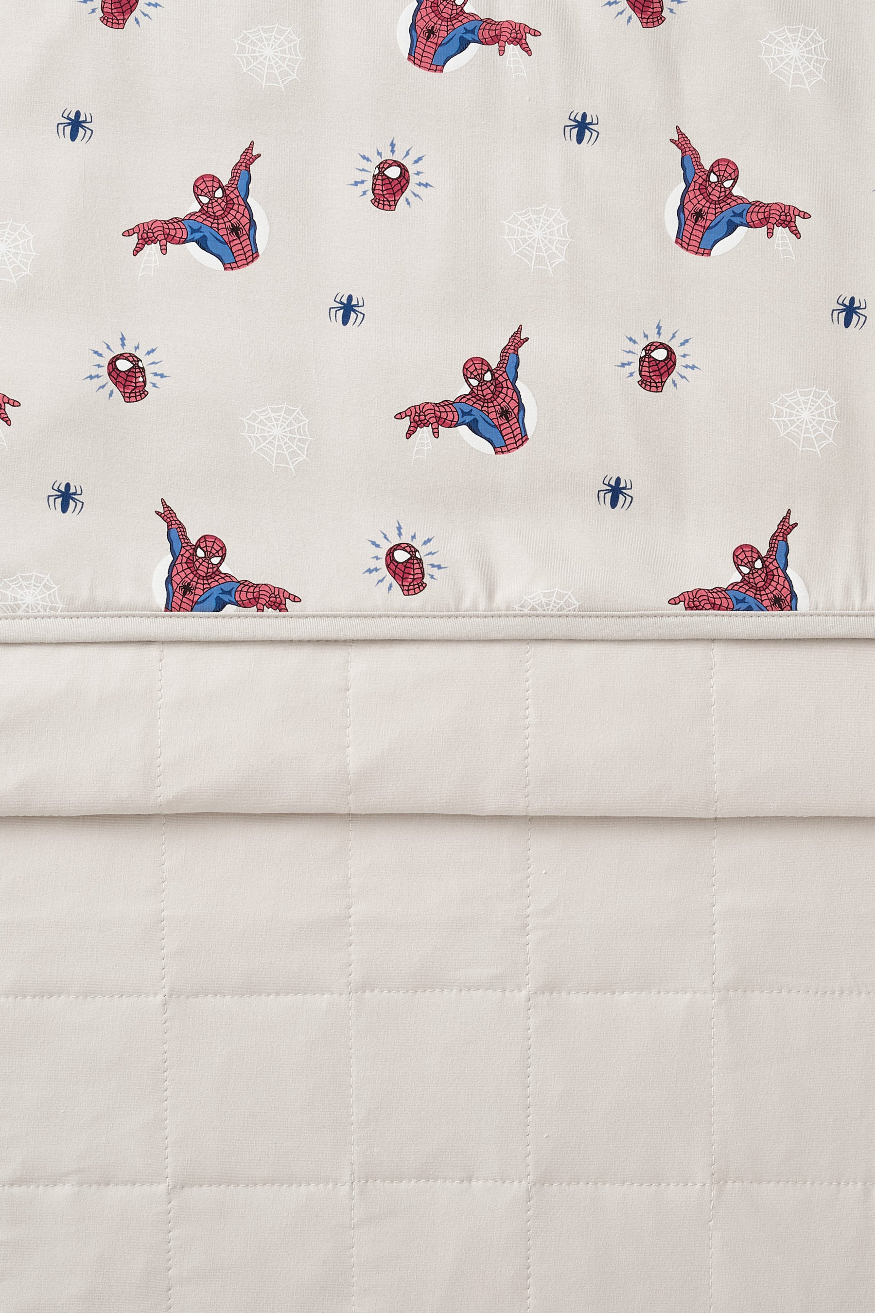 Front and back of Oat Baby Blanket with Spider-Man 1.0 print