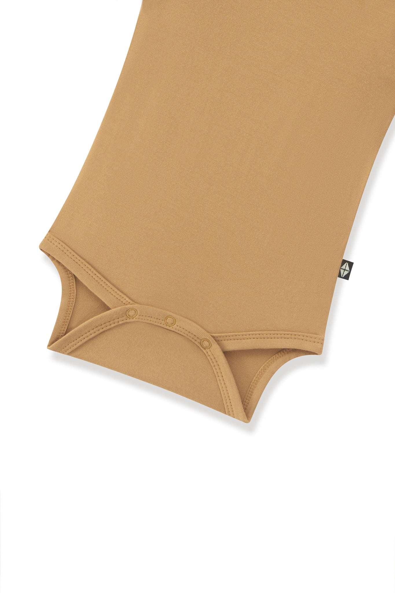 Ochre Bodysuit with snap buttons on a white background