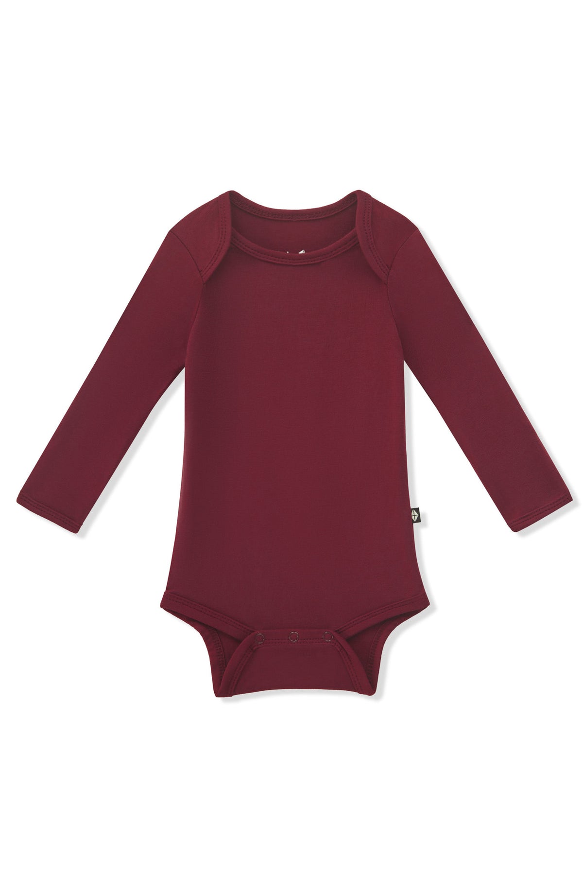 Long Sleeve Bodysuit in Burgundy on a white background