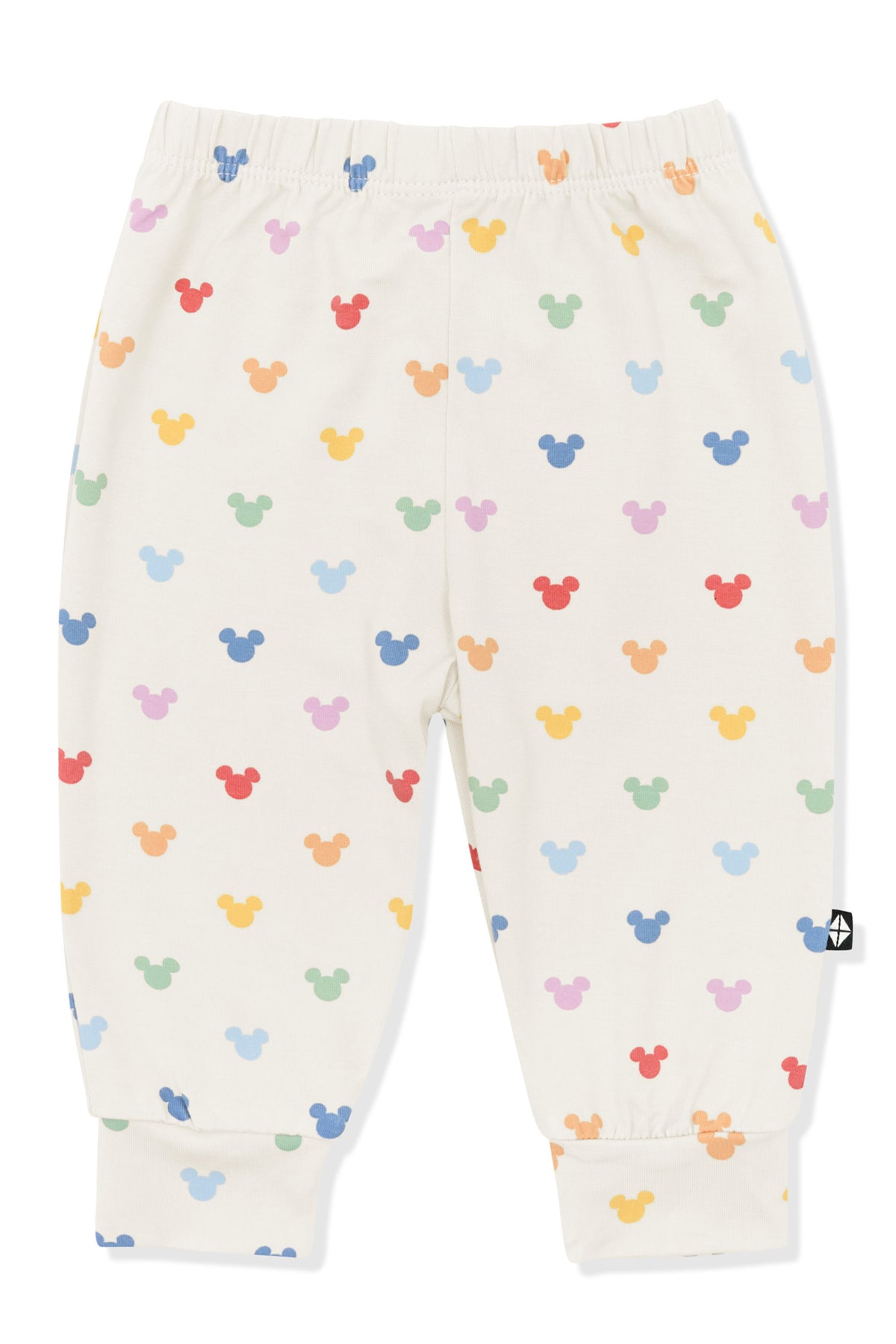 Pant with Pastel Mickey Mouse pattern on an oat background