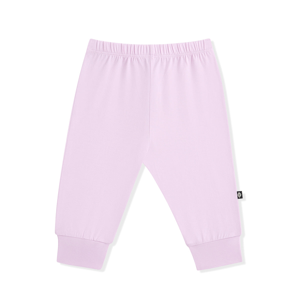 Light purple baby pants on a white background