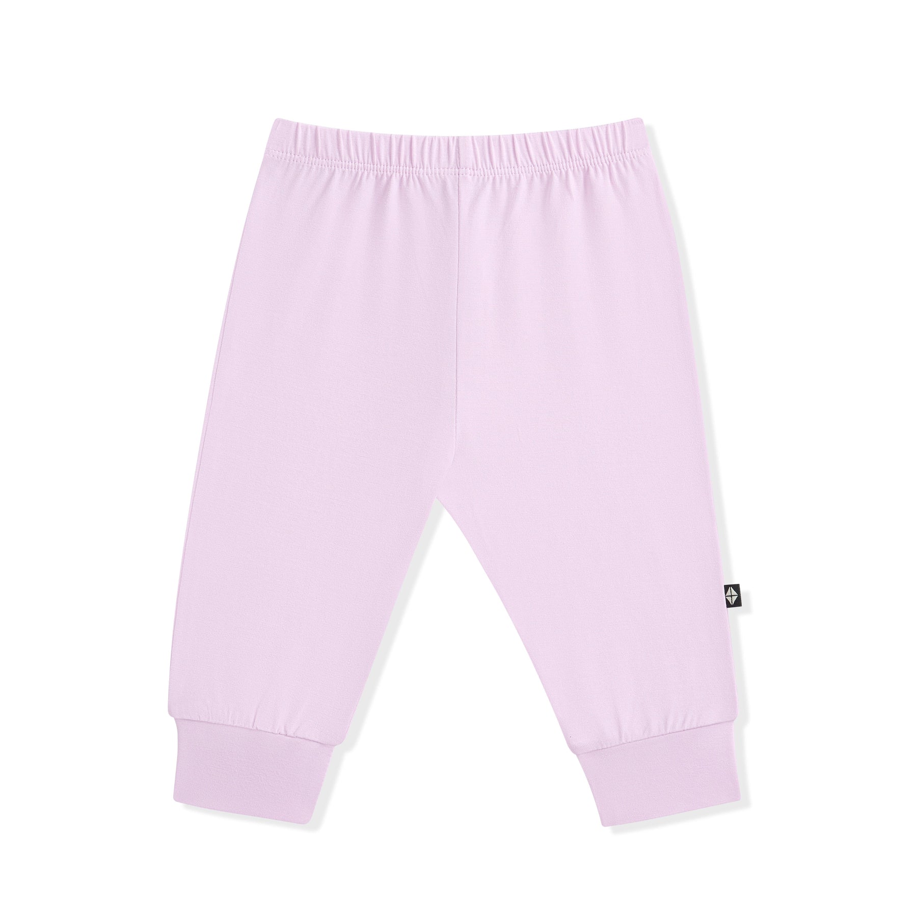Light purple baby pants on a white background