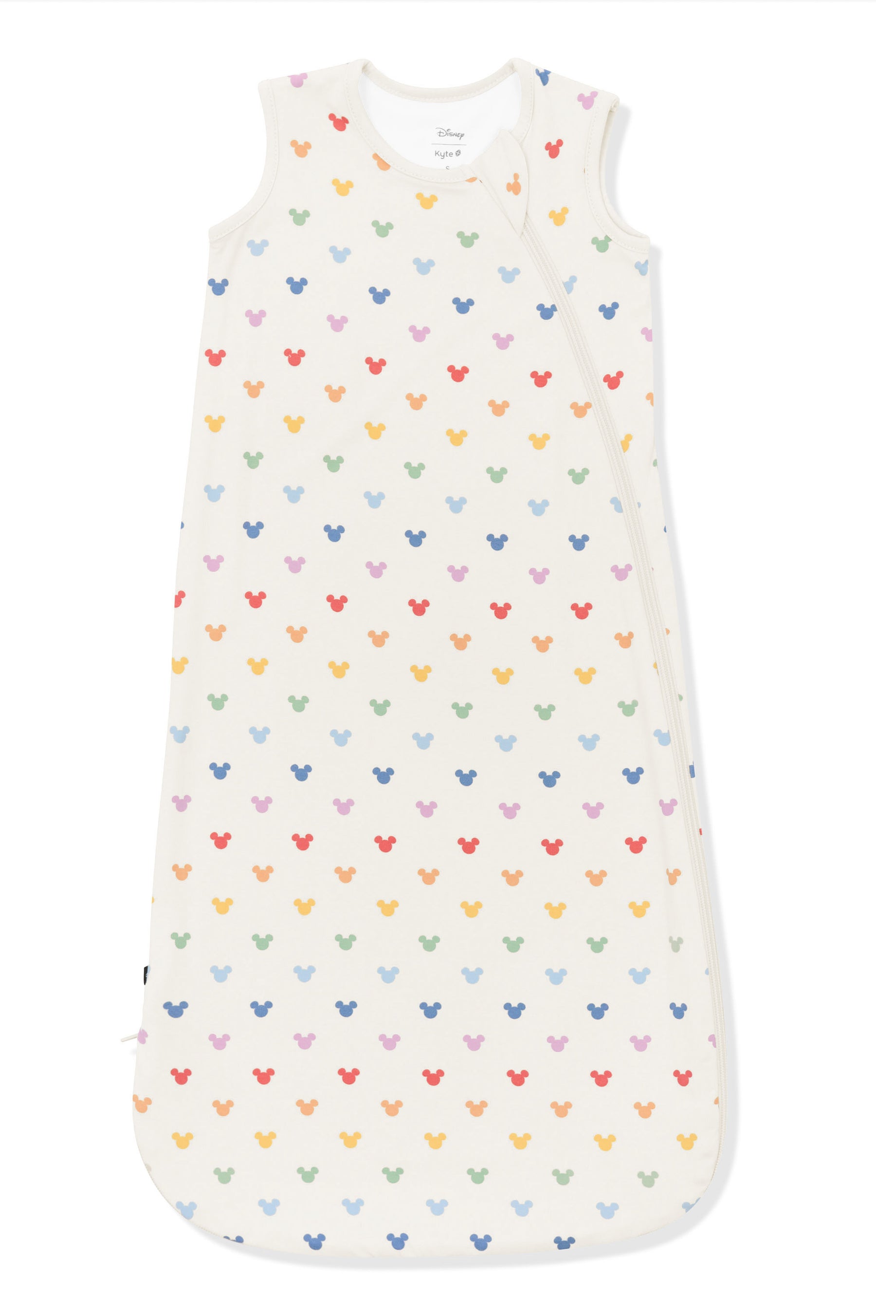 Sleep Bag with Pastel Mickey Mouse pattern on an oat background