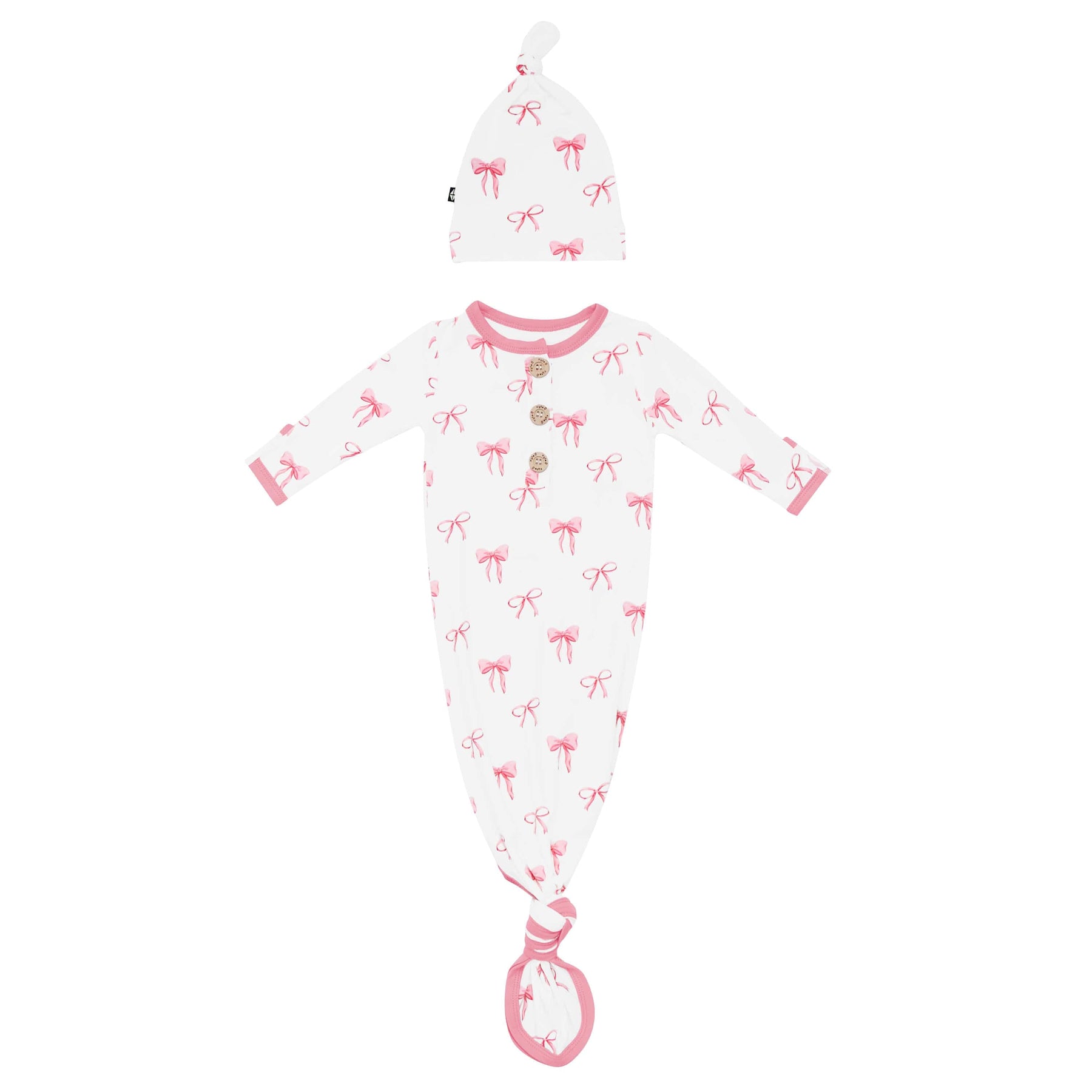 Product photo of the Knotted Gown with Hat Set in Bow