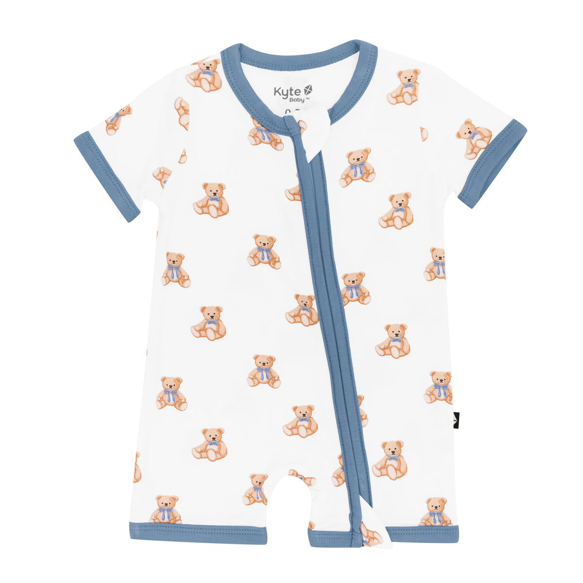 Kyte Baby Zippered Shortall Romper in Teddy Bear