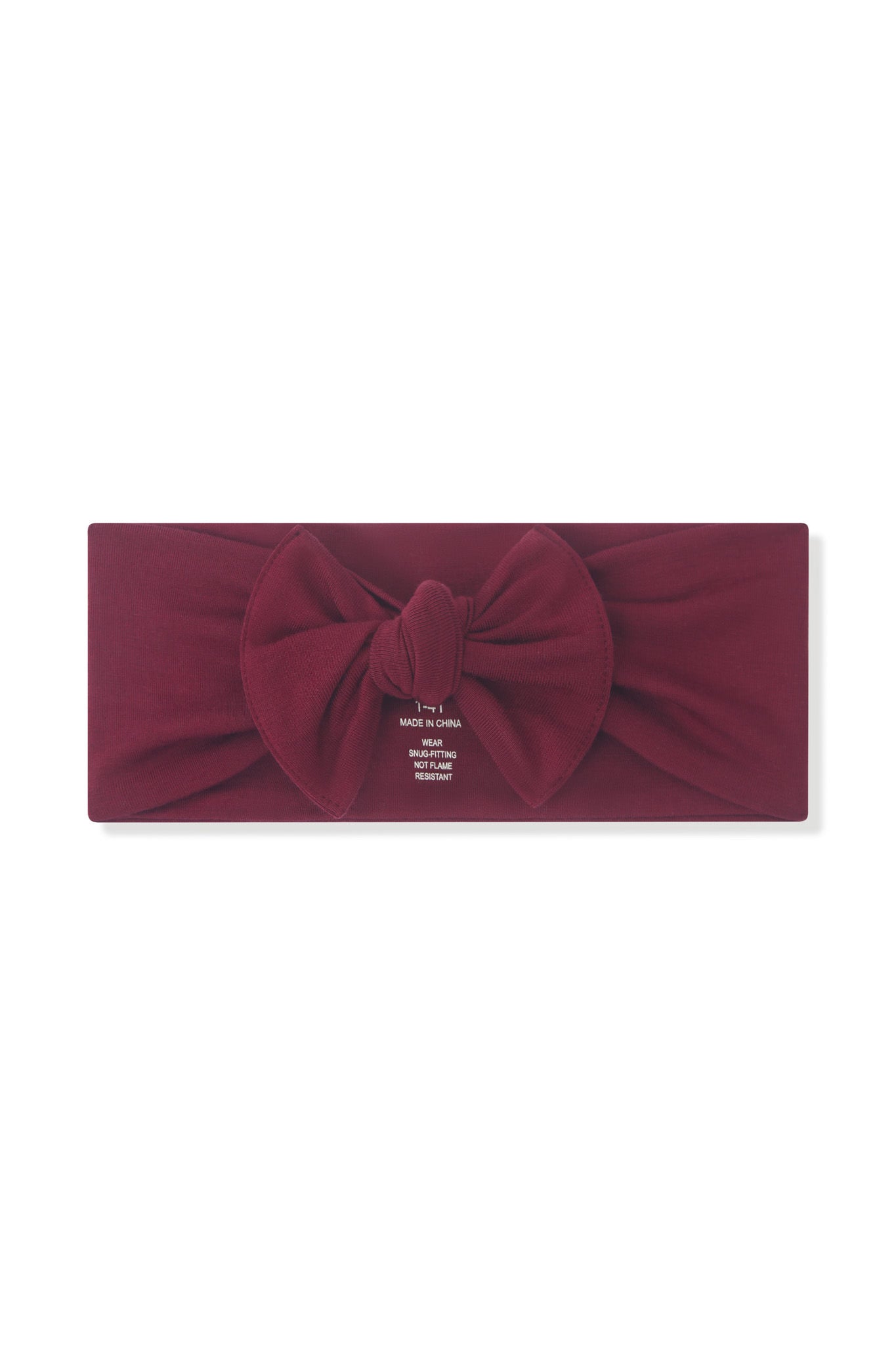 Knotted Bow headband in Burgundy on a white background