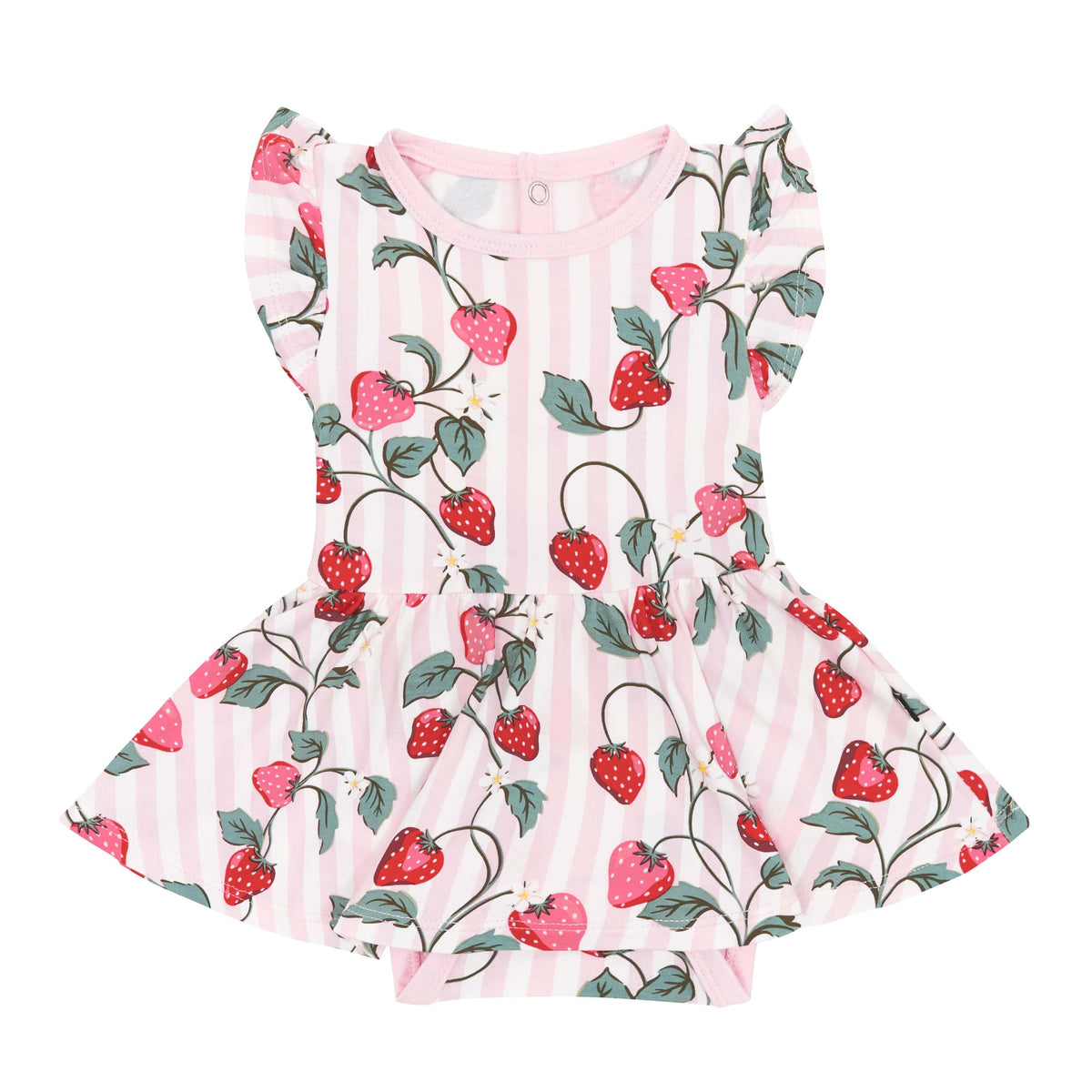 Product photo of the Twirl Bodysuit Dress in Strawberry Fields